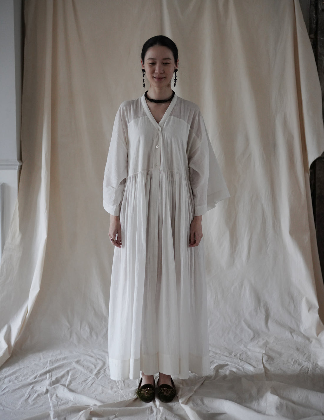 Anais Khadi Dress・White