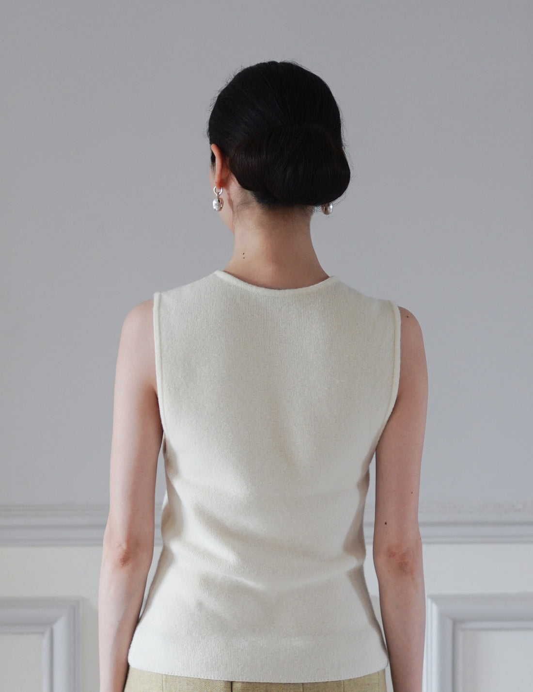 Annika Inez | Open Pod Earring - Small - Silver/Black