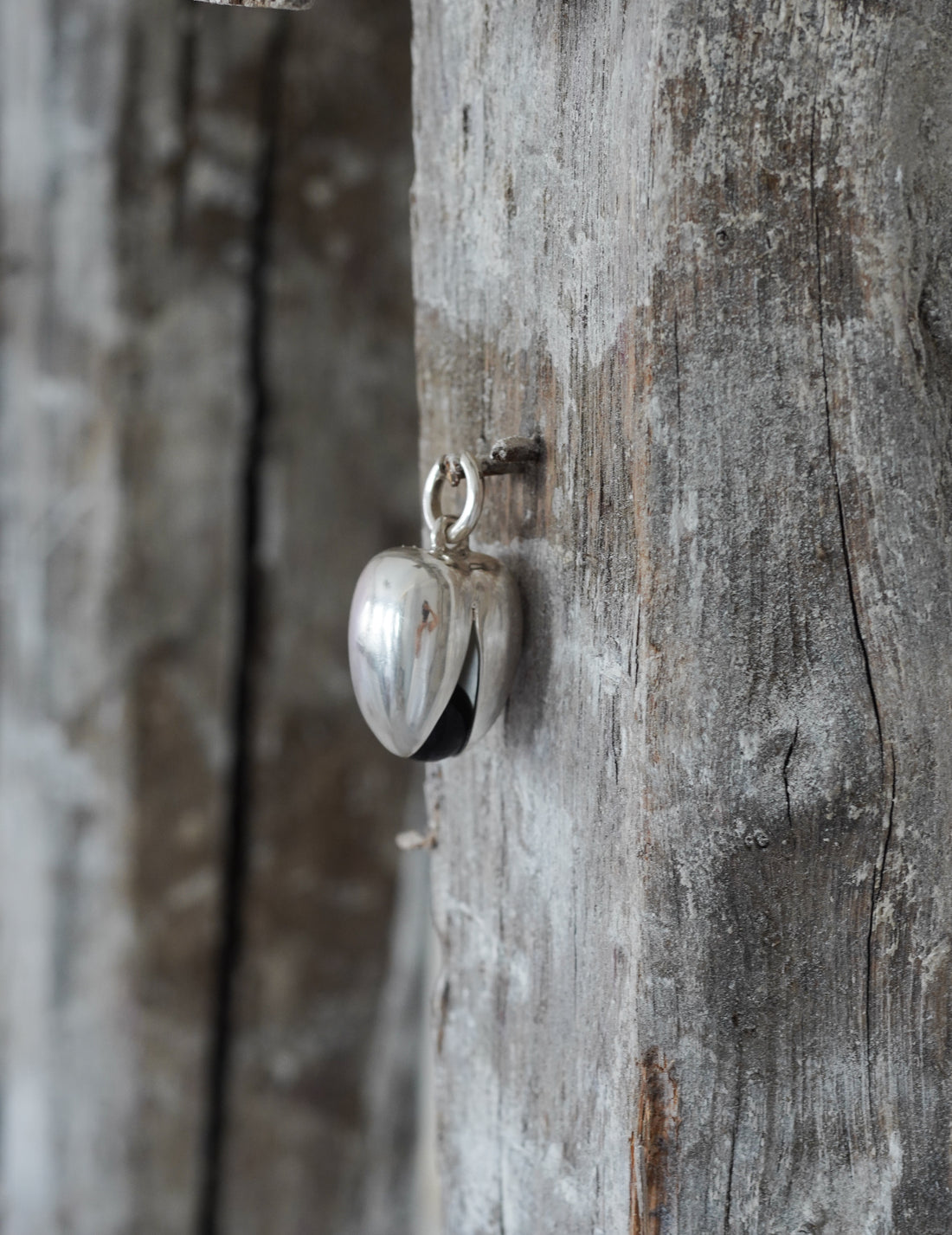 Annika Inez | Open Pod Earring - Large - Silver/Black