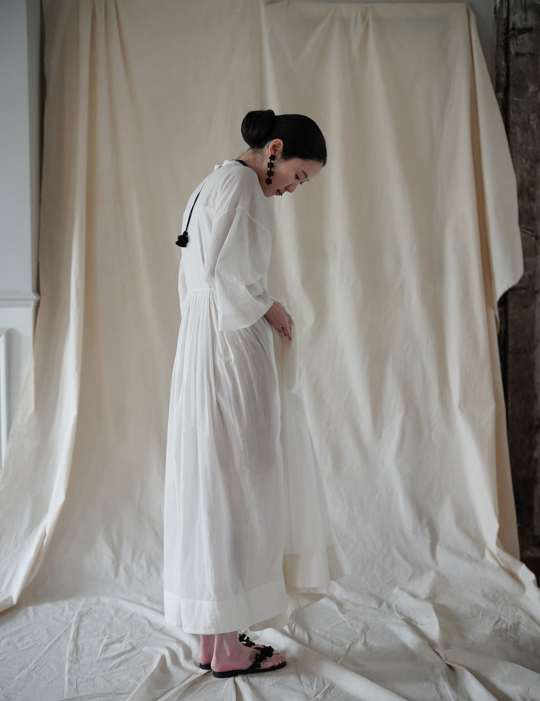 Snake Beaded Necklace・Black