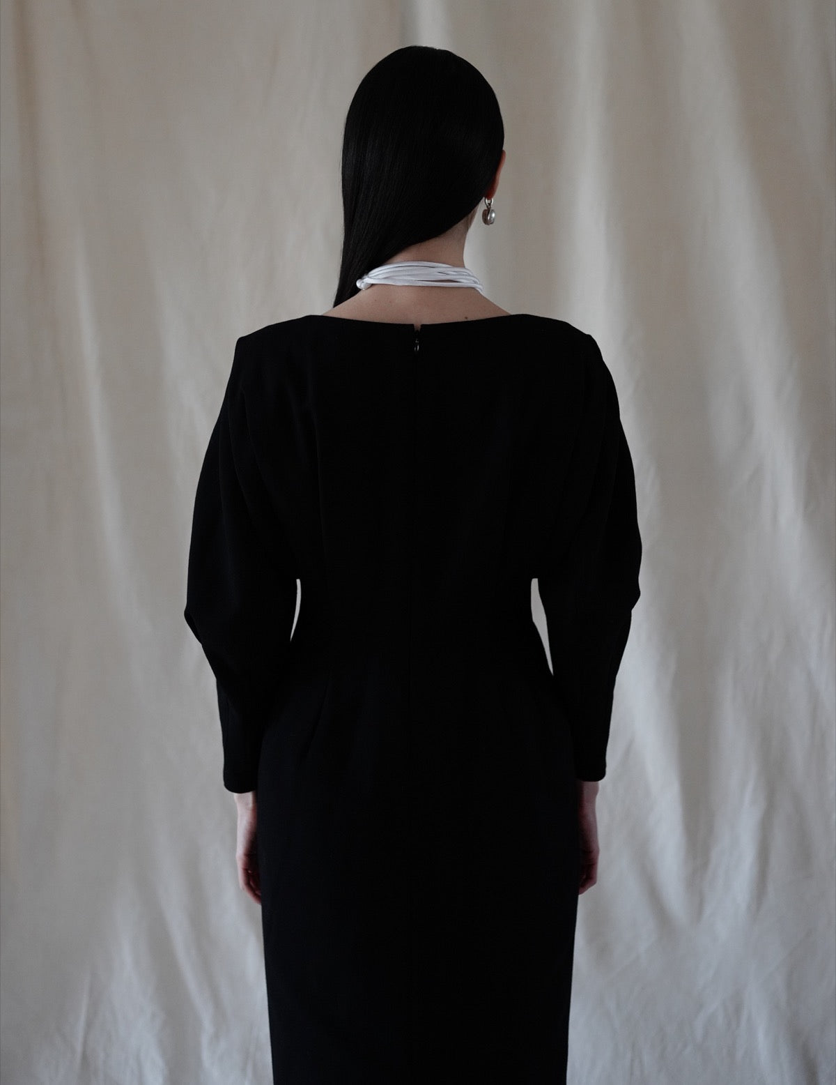 Floral Motif Silk Belt・White