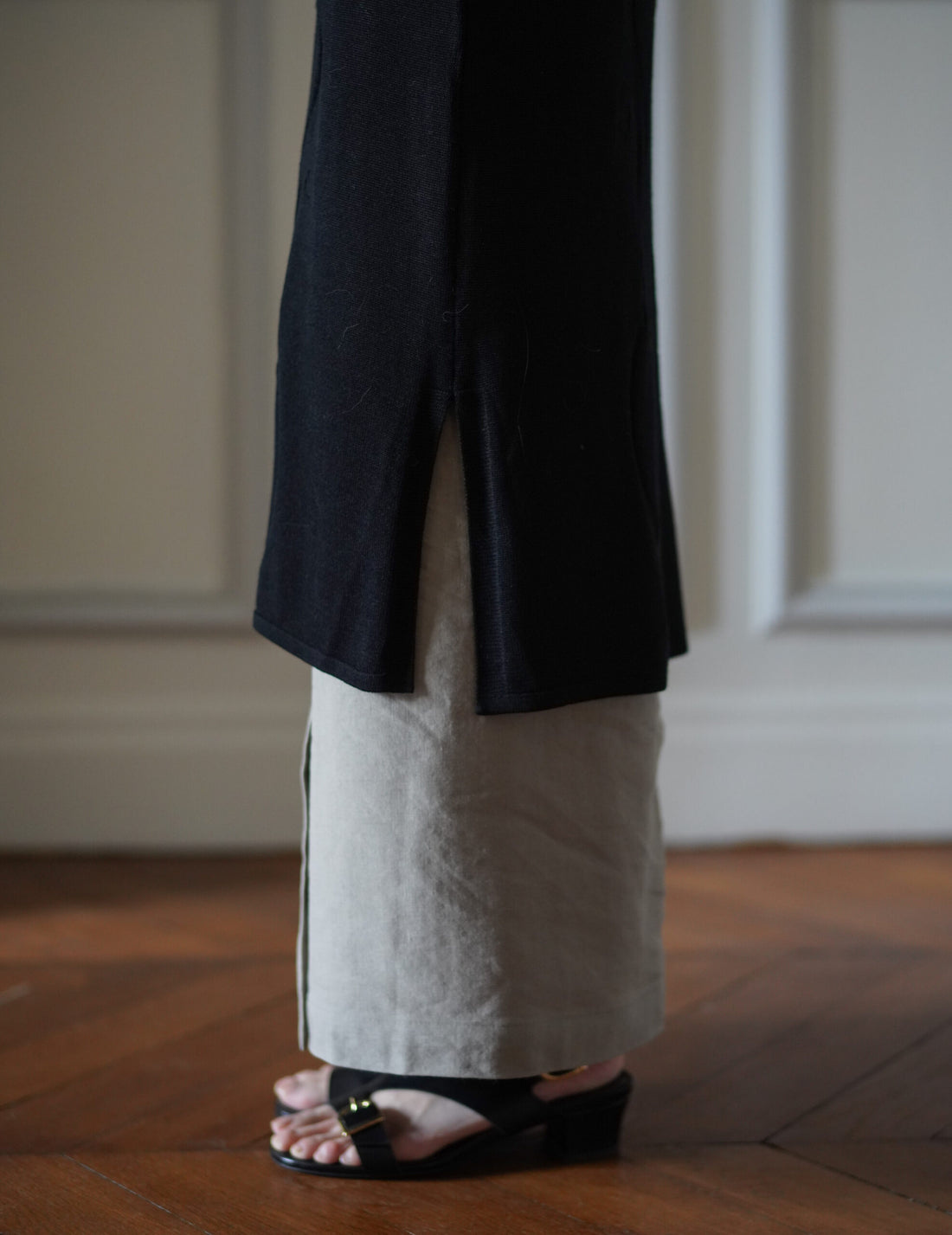 Mame Kurogouchi  | Woman Figure Knitted Dress・Black