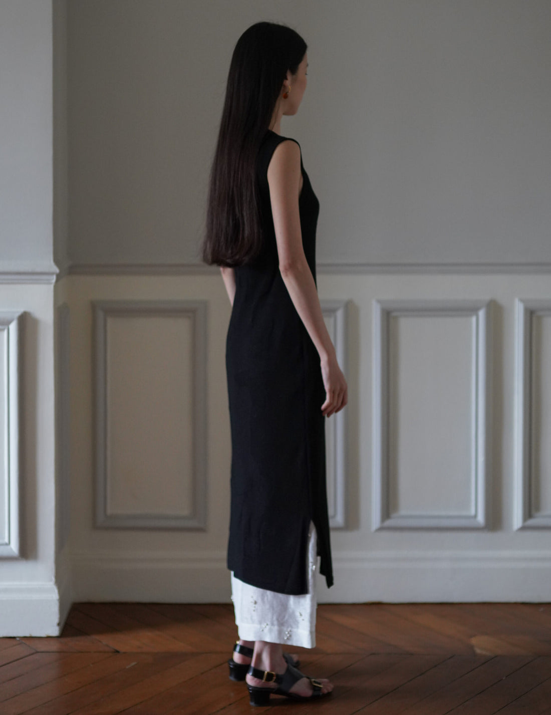 Mame Kurogouchi  | Woman Figure Knitted Dress・Black