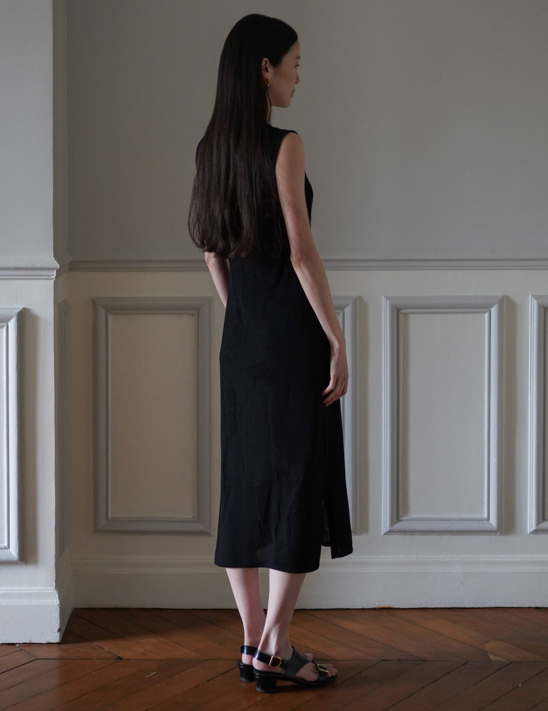 Mame Kurogouchi  | Woman Figure Knitted Dress・Black