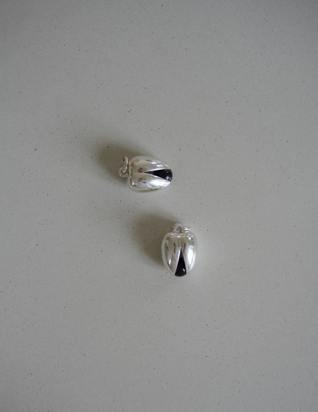 Annika Inez | Open Pod Earring - Large - Silver/Black