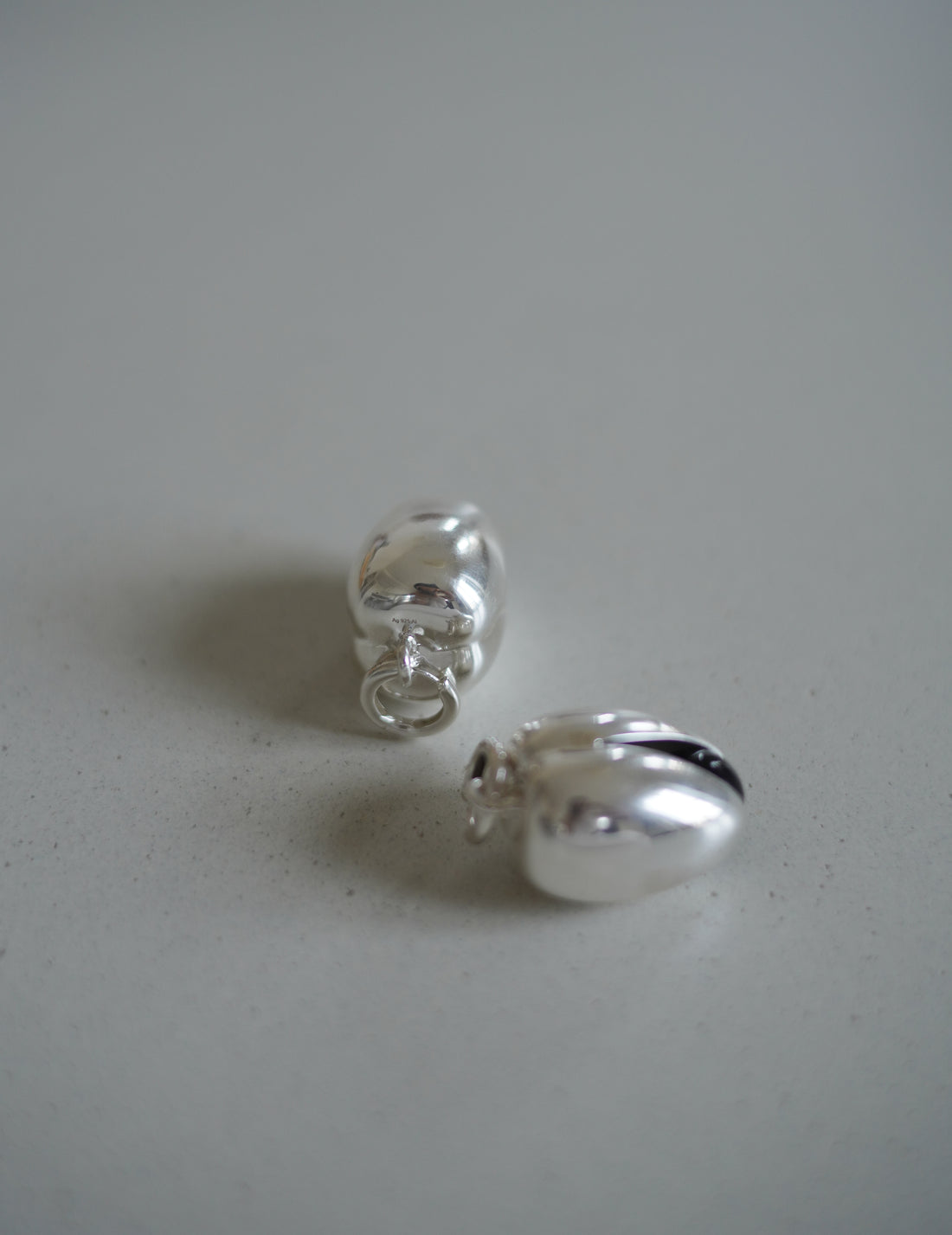 Annika Inez | Open Pod Earring - Large - Silver/Black