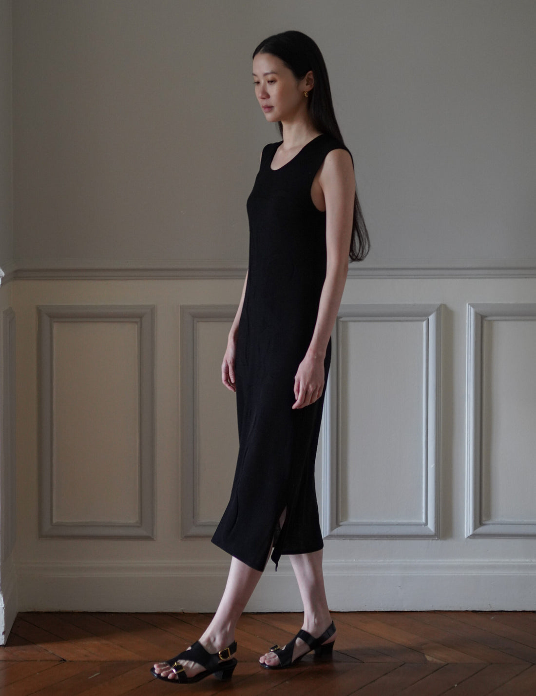 Mame Kurogouchi  | Woman Figure Knitted Dress・Black