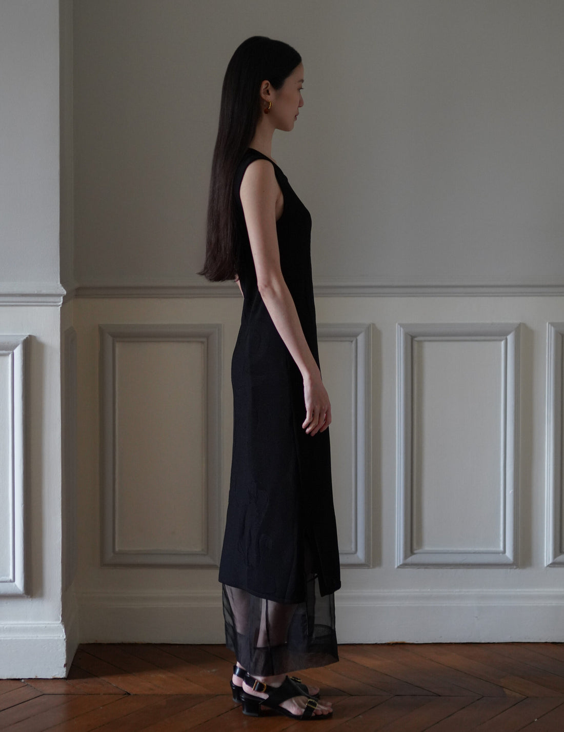 Mame Kurogouchi  | Woman Figure Knitted Dress・Black
