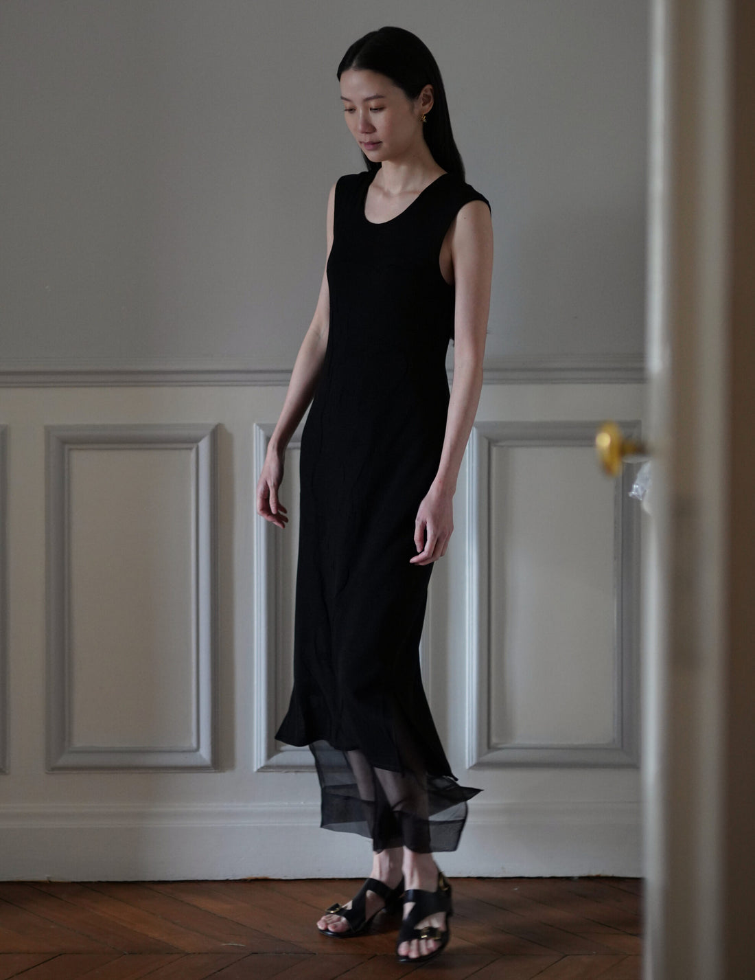 Mame Kurogouchi  | Woman Figure Knitted Dress・Black