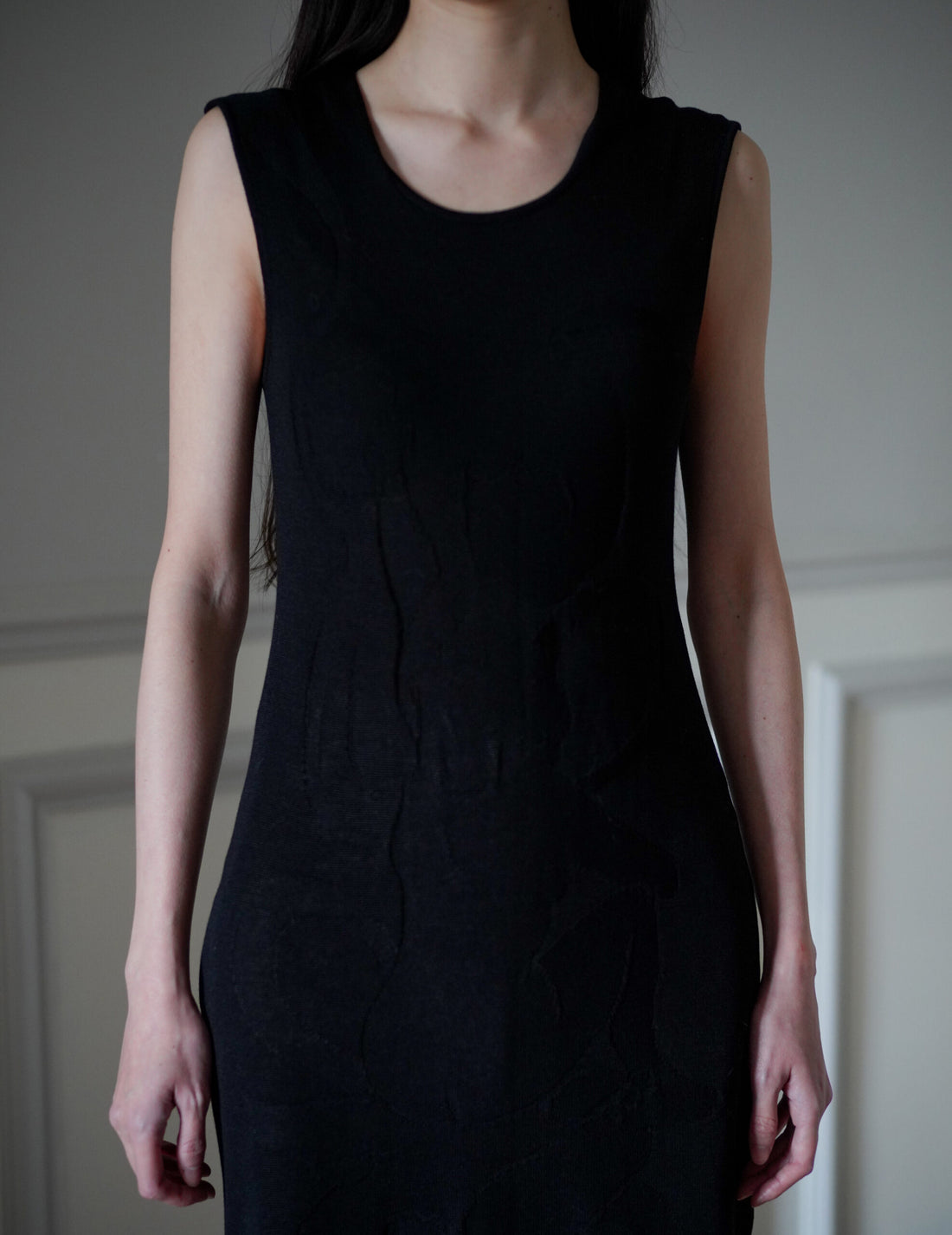 Mame Kurogouchi  | Woman Figure Knitted Dress・Black