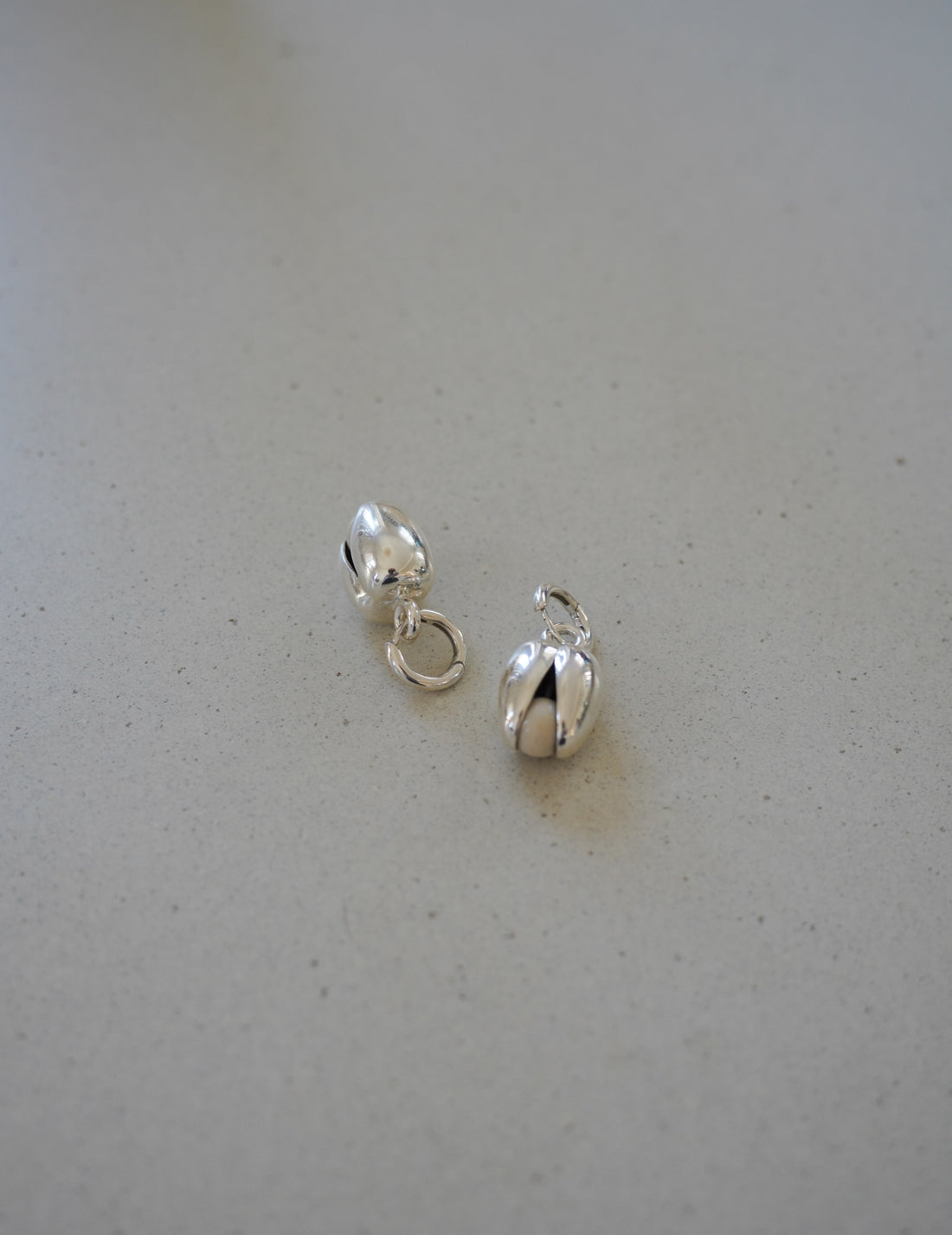 Annika Inez | Open Pod Earring - Small - Silver/Black