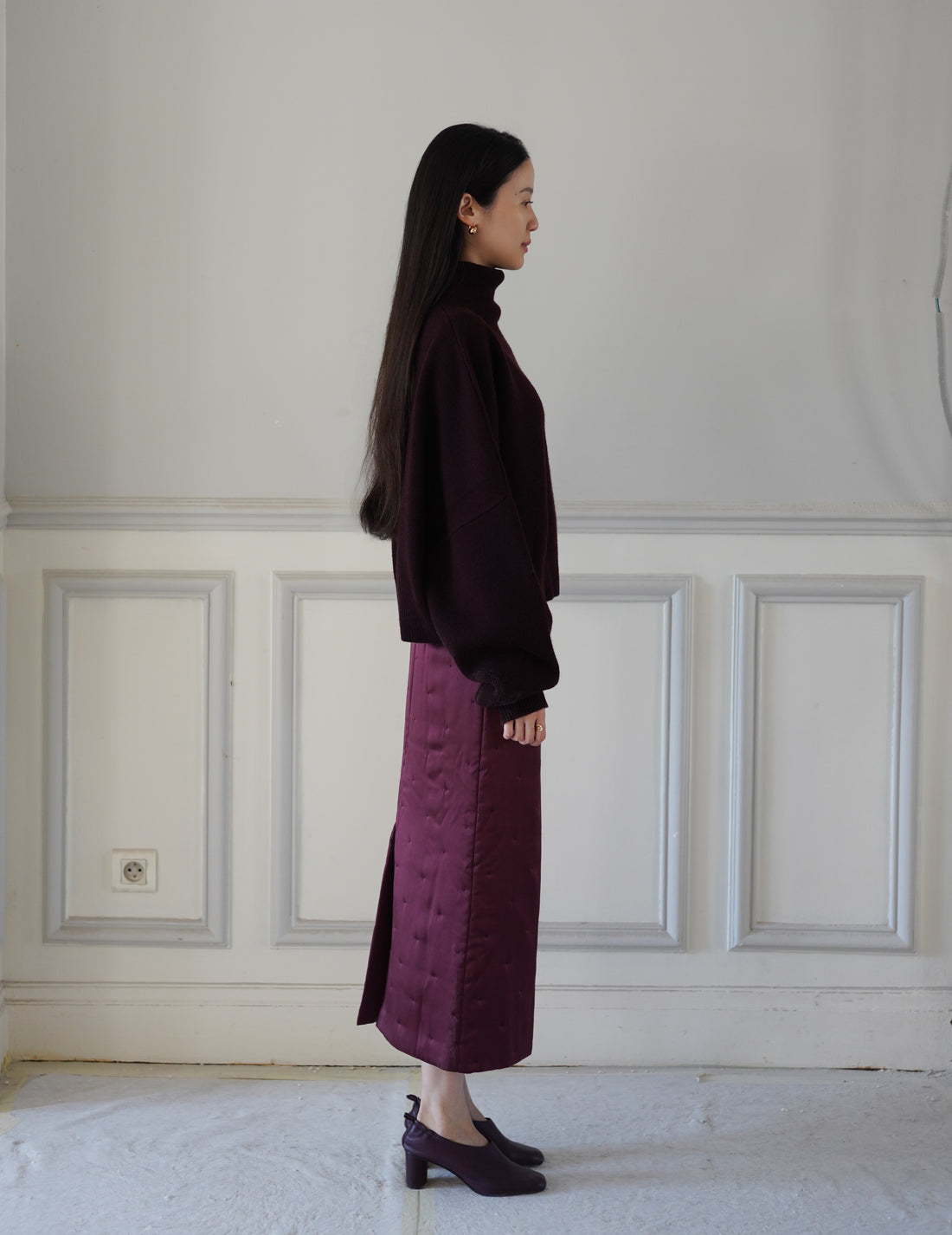 SUDEN SILK PADDED SK - BURGUNDY