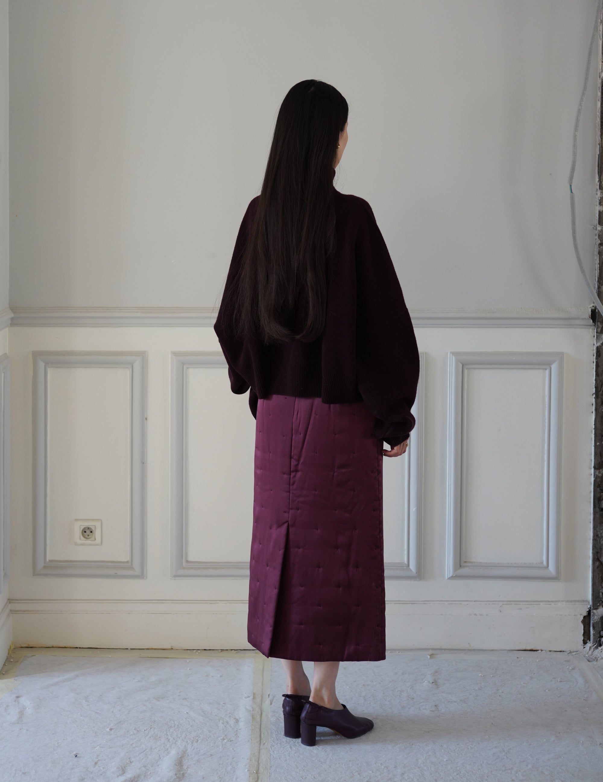 SUDEN SILK PADDED SK - BURGUNDY