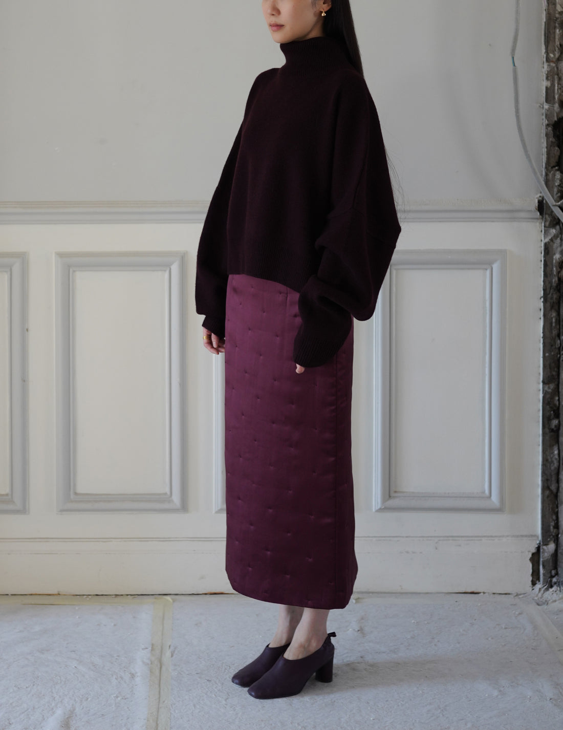 SUDEN SILK PADDED SK - BURGUNDY