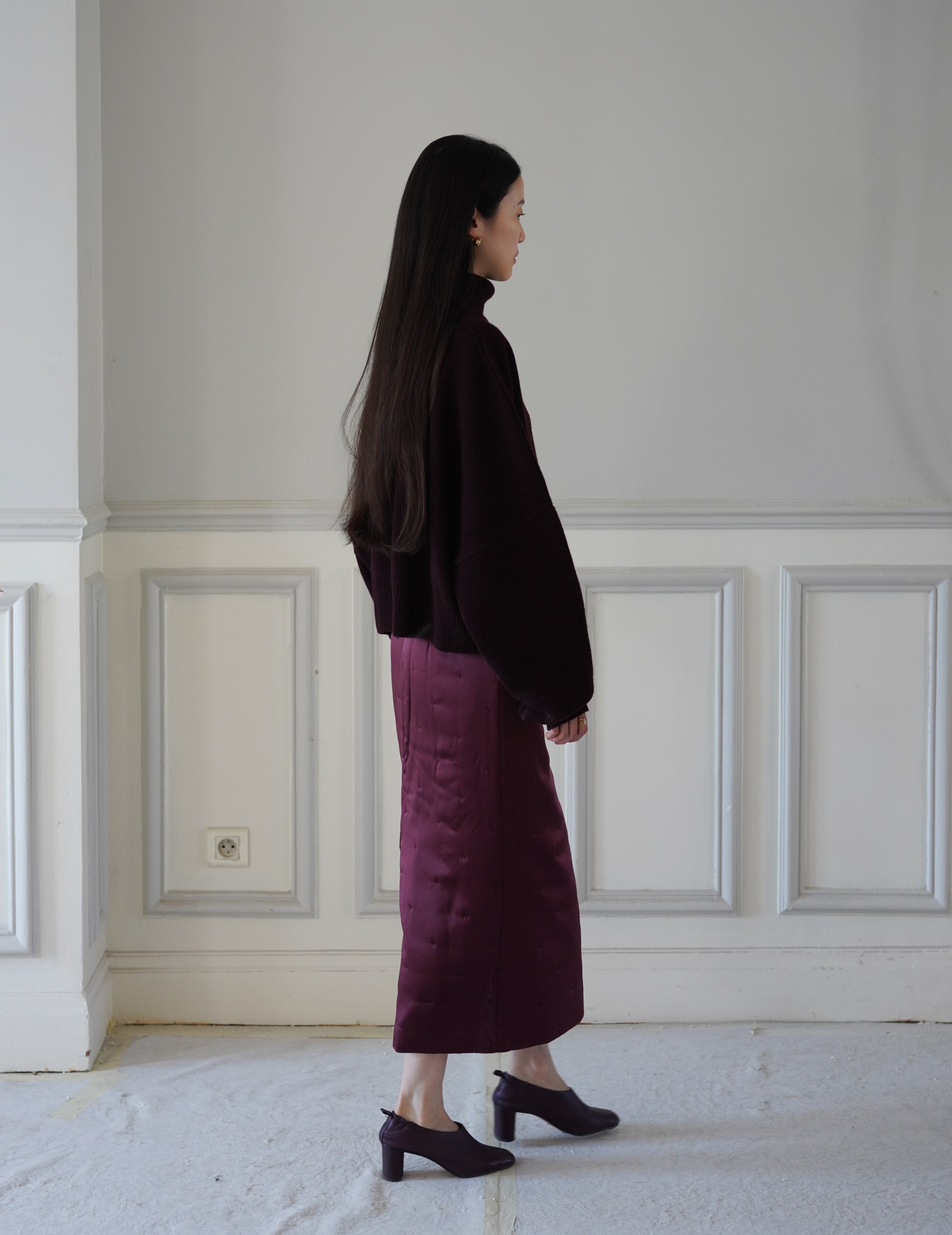 SUDEN SILK PADDED SK - BURGUNDY