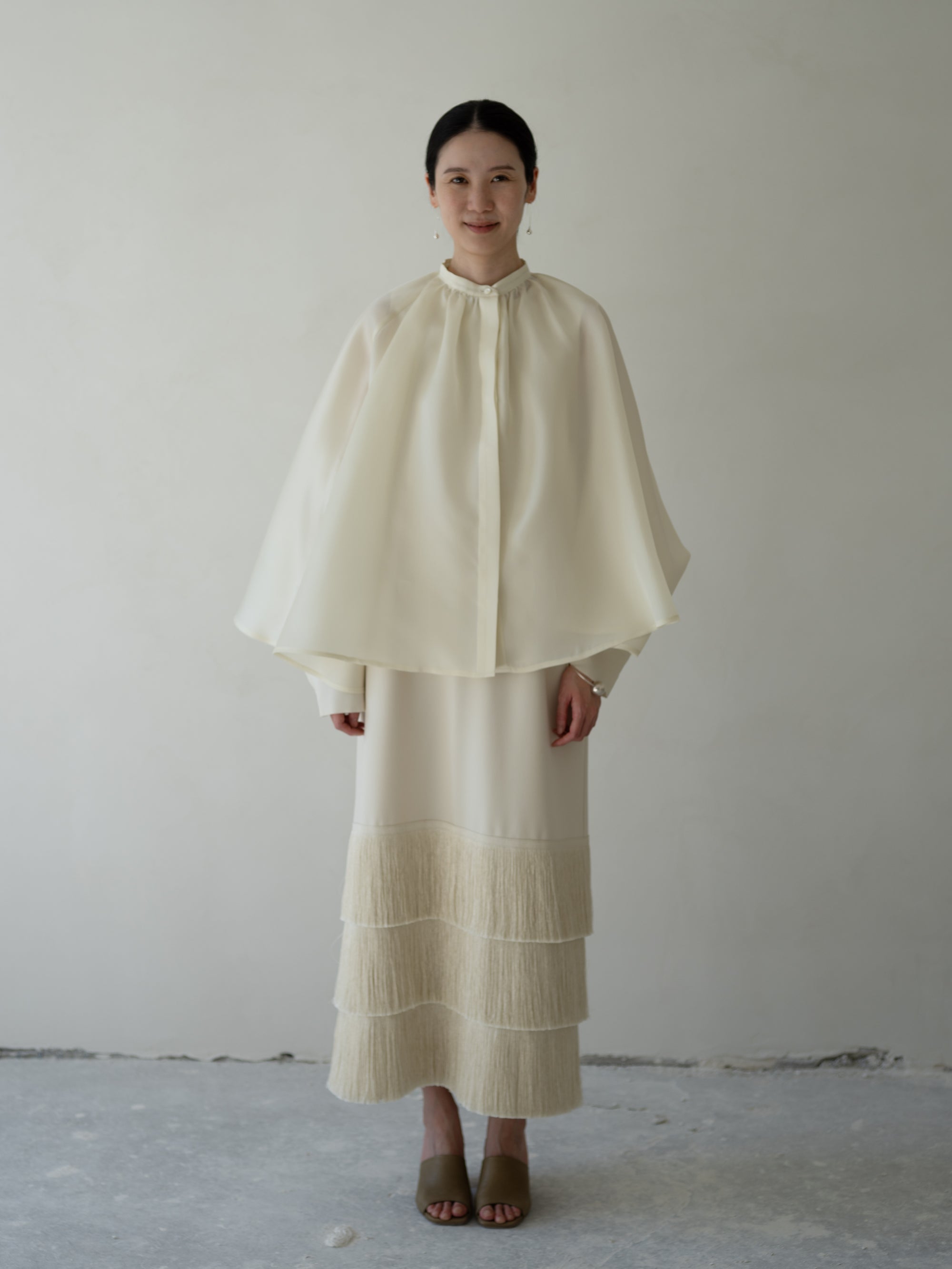 Bernadette Silk Organza Blouse・Cream