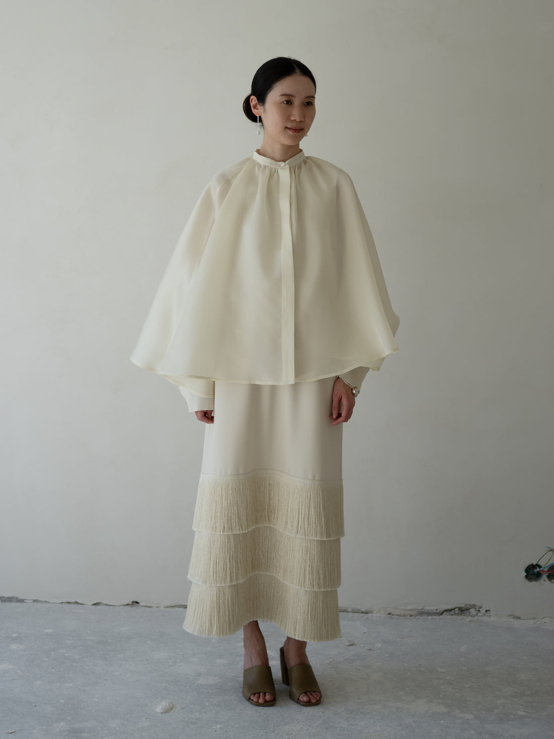 Bernadette Silk Organza Blouse・Cream