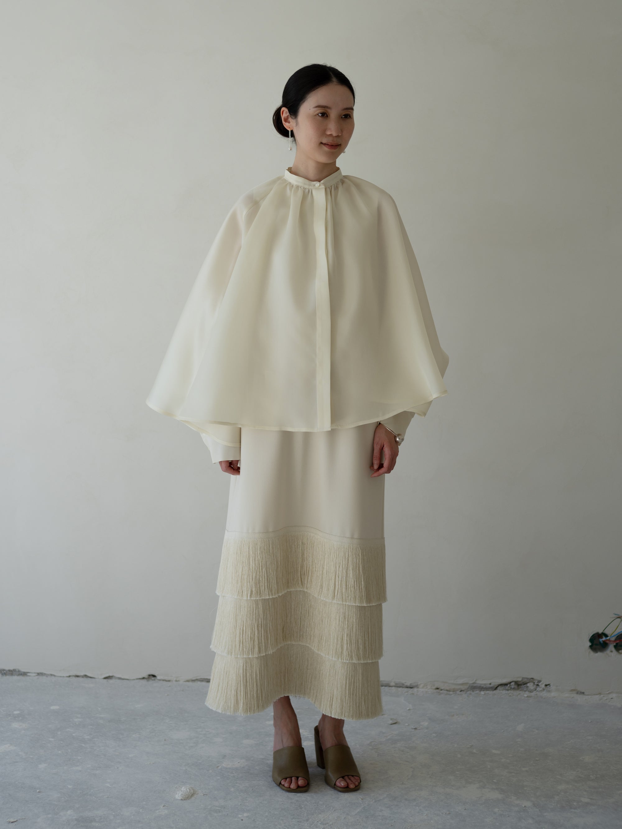 Bernadette Silk Organza Blouse・Cream