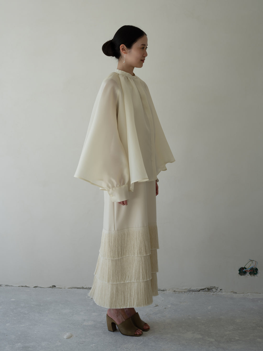 Bernadette Silk Organza Blouse・Cream
