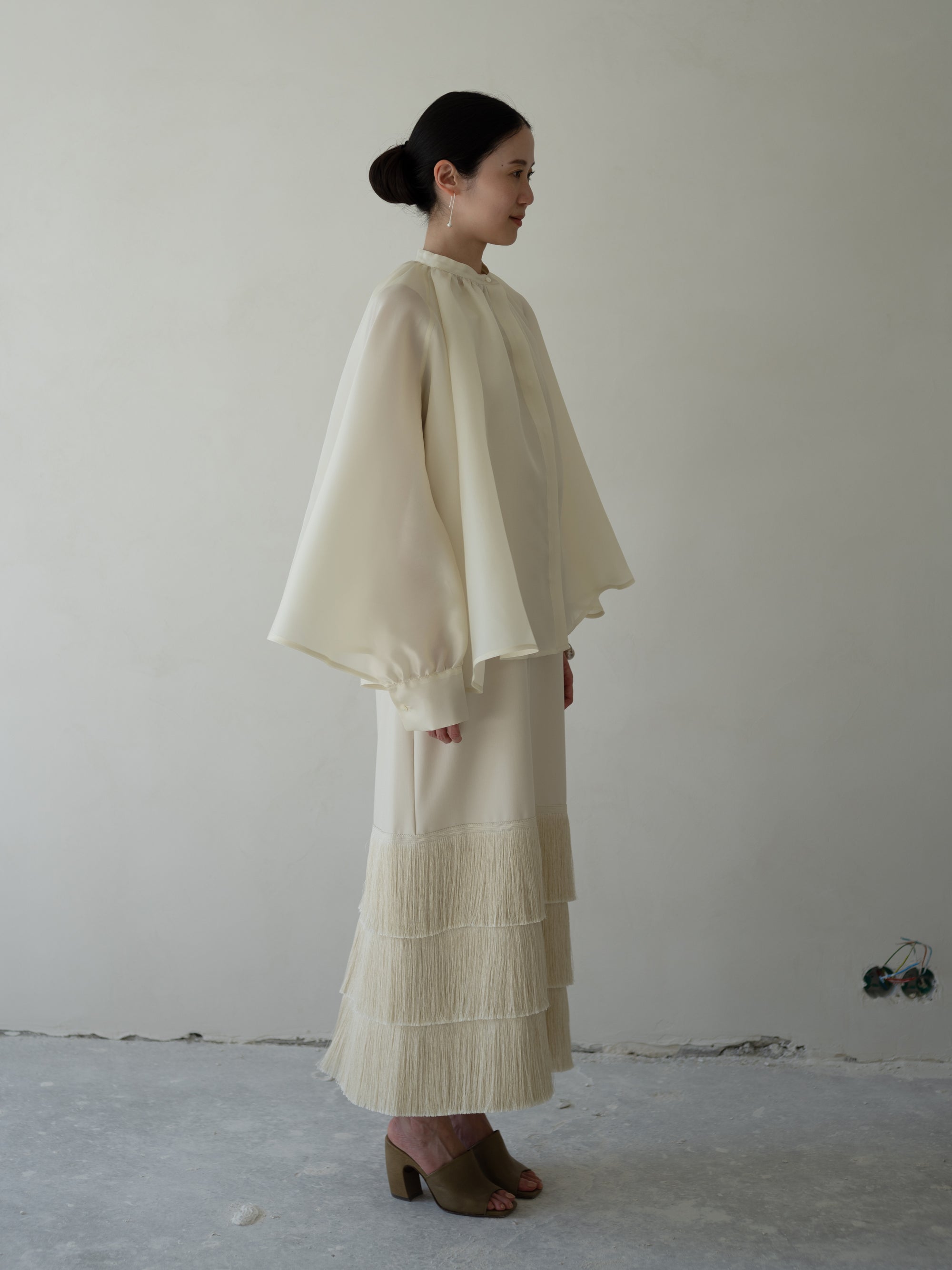 Bernadette Silk Organza Blouse・Cream