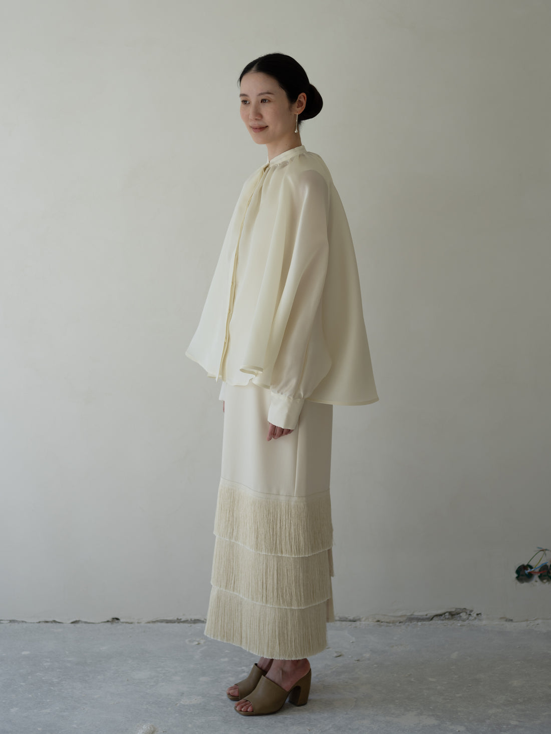 Bernadette Silk Organza Blouse・Cream