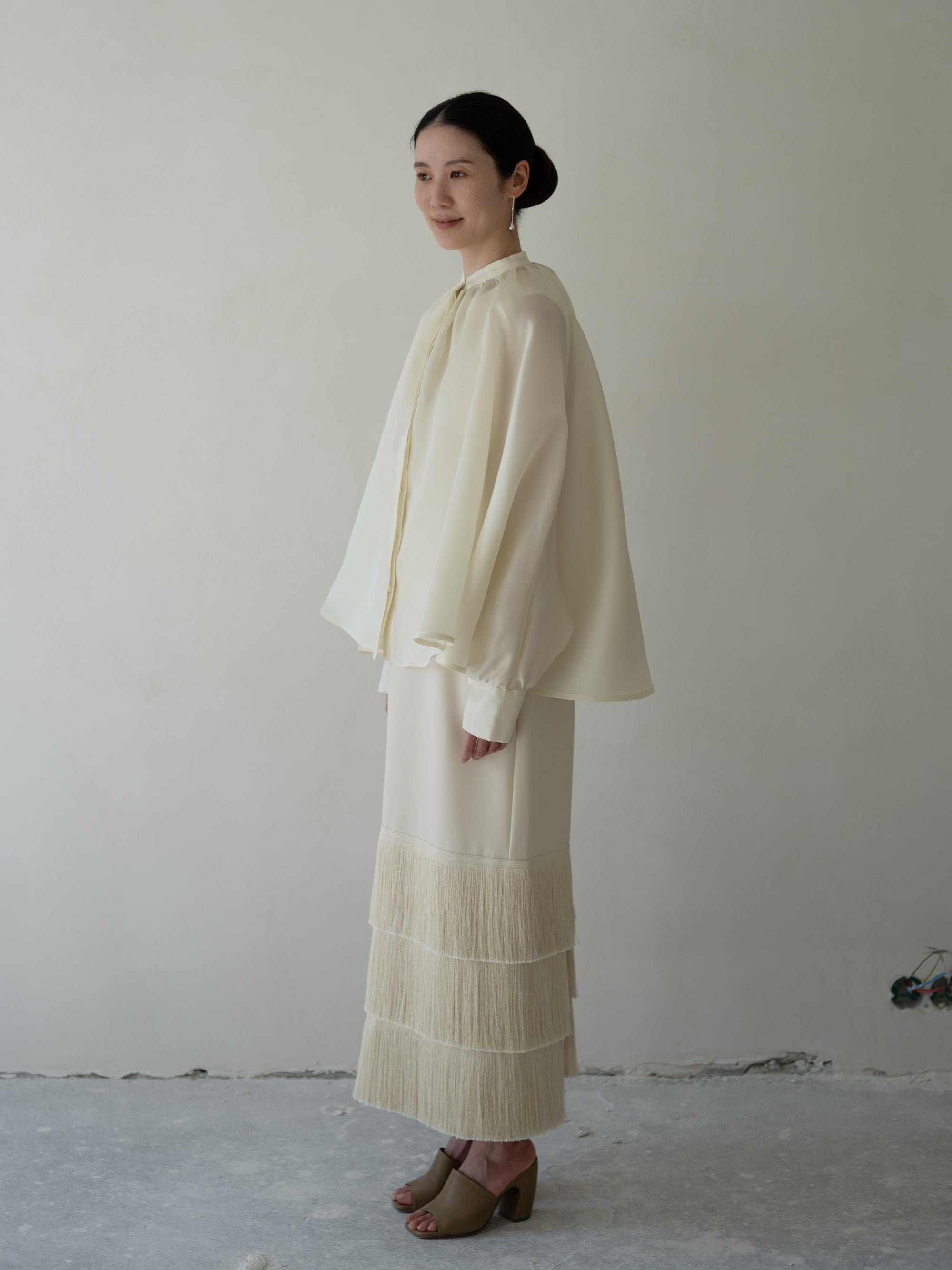 Bernadette Silk Organza Blouse・Cream