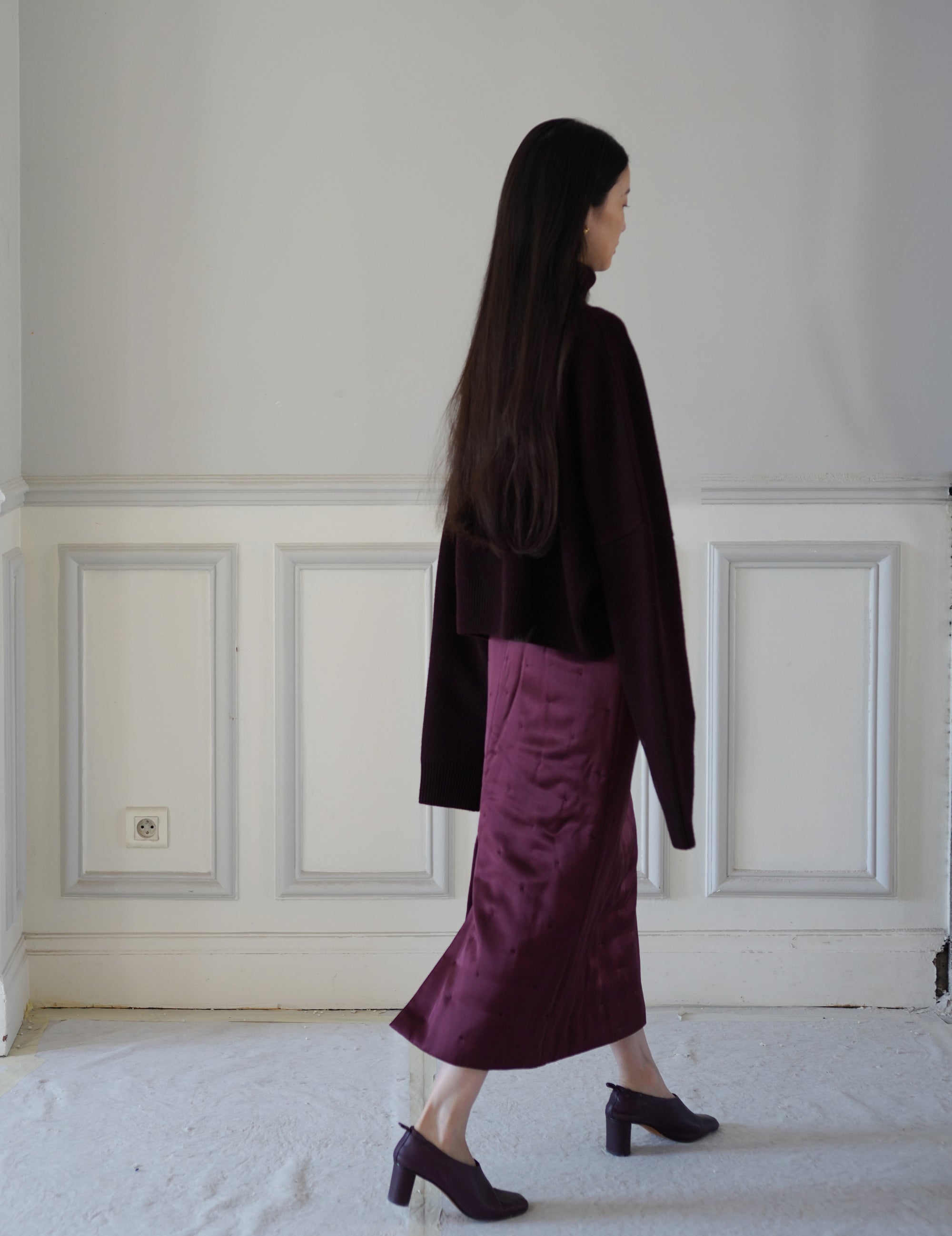 SUDEN SILK PADDED SK - BURGUNDY