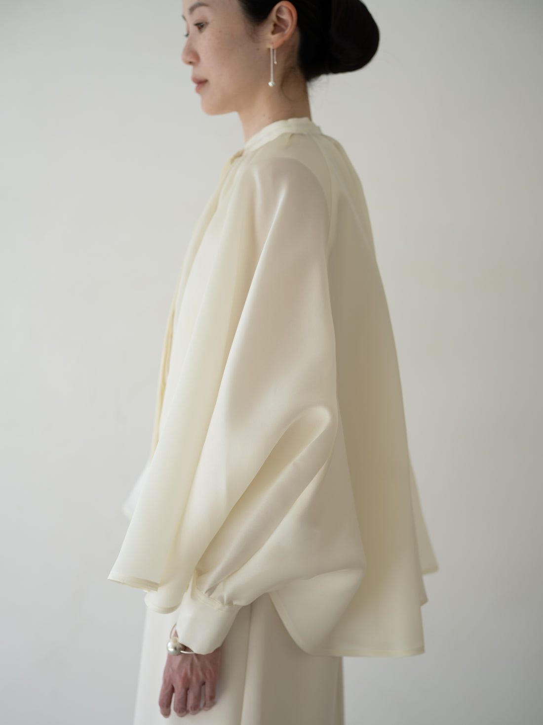Bernadette Silk Organza Blouse・Cream