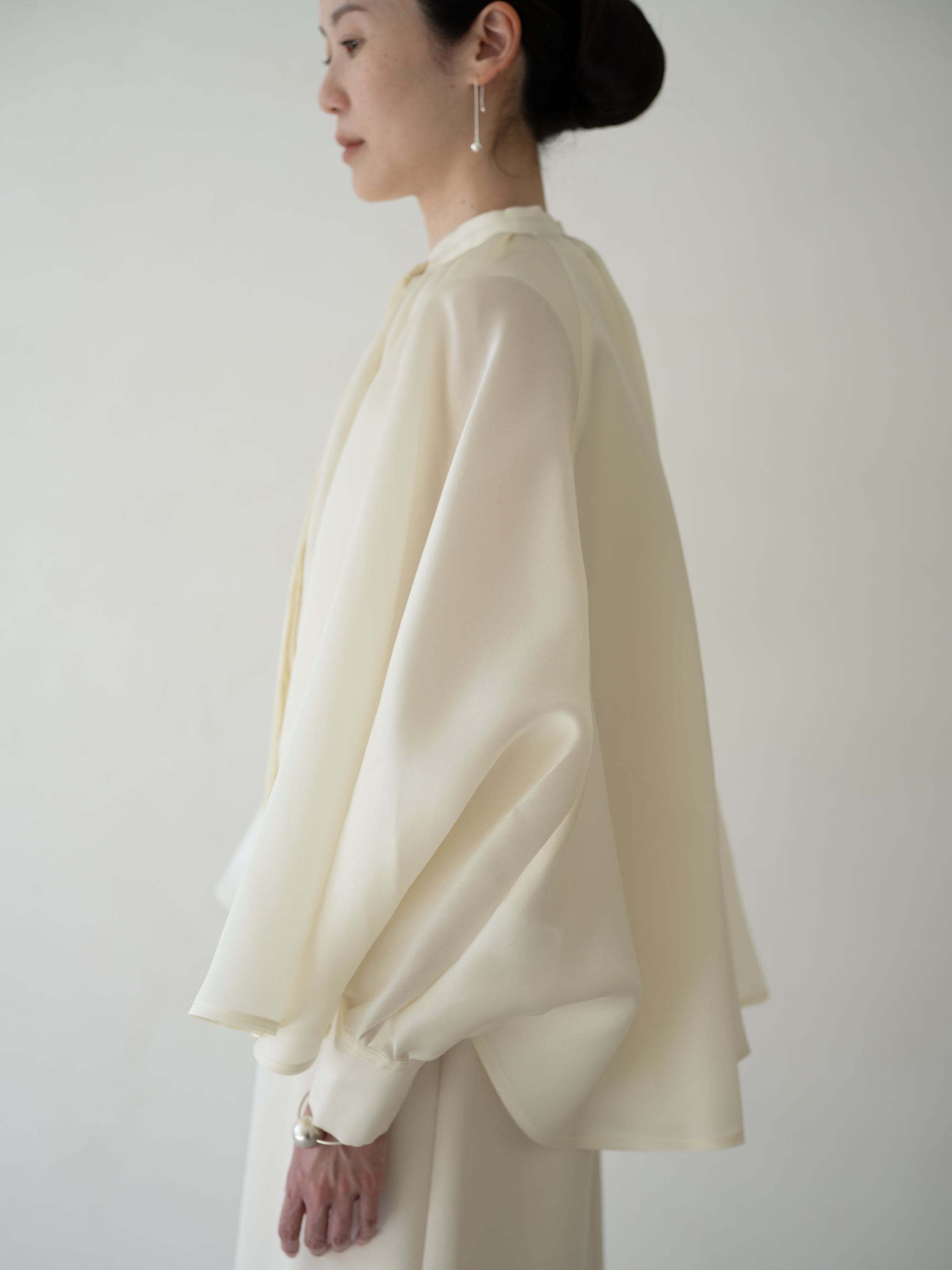 Bernadette Silk Organza Blouse・Cream