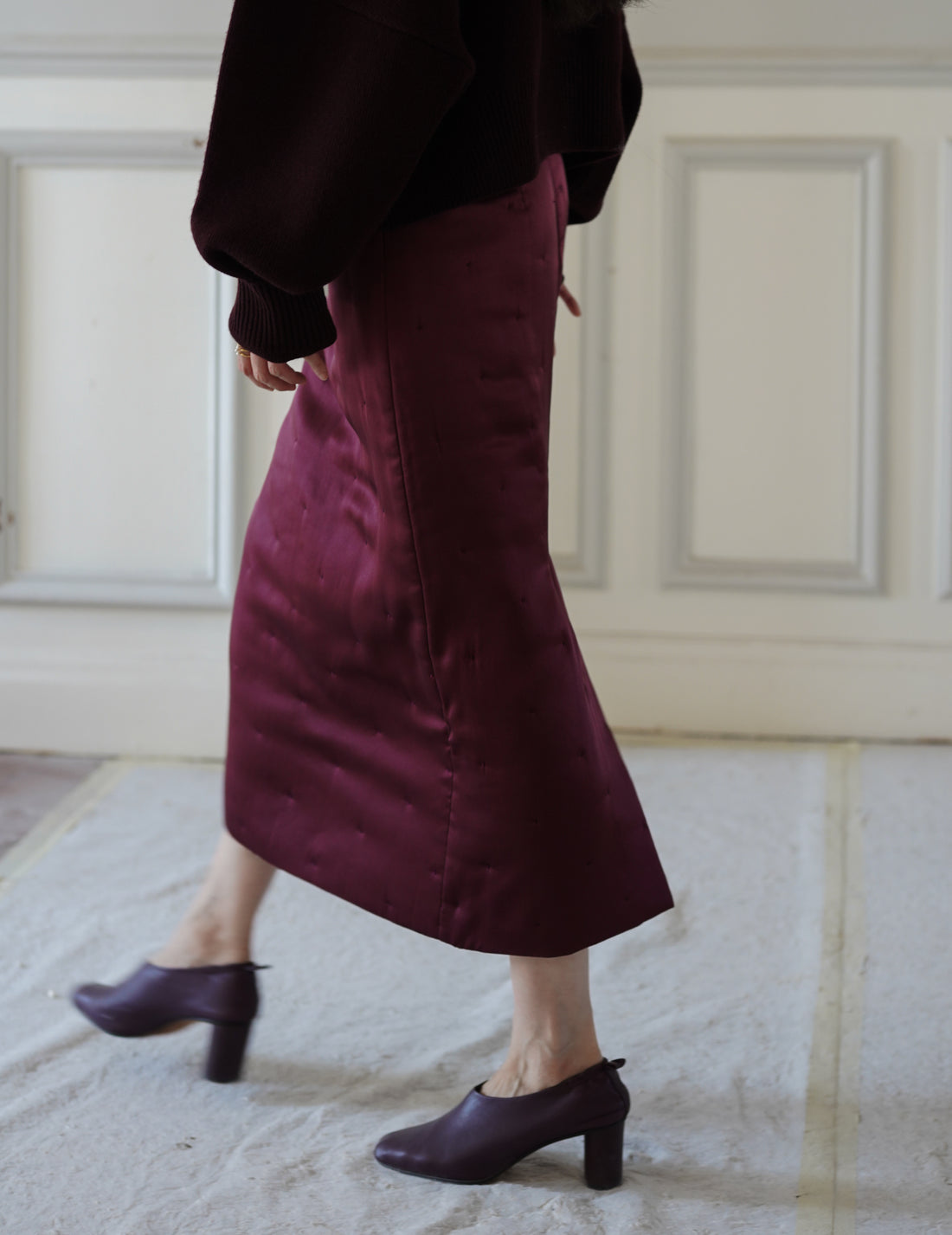 SUDEN SILK PADDED SK - BURGUNDY