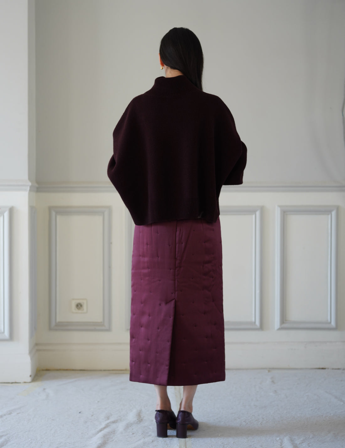 SUDEN SILK PADDED SK - BURGUNDY