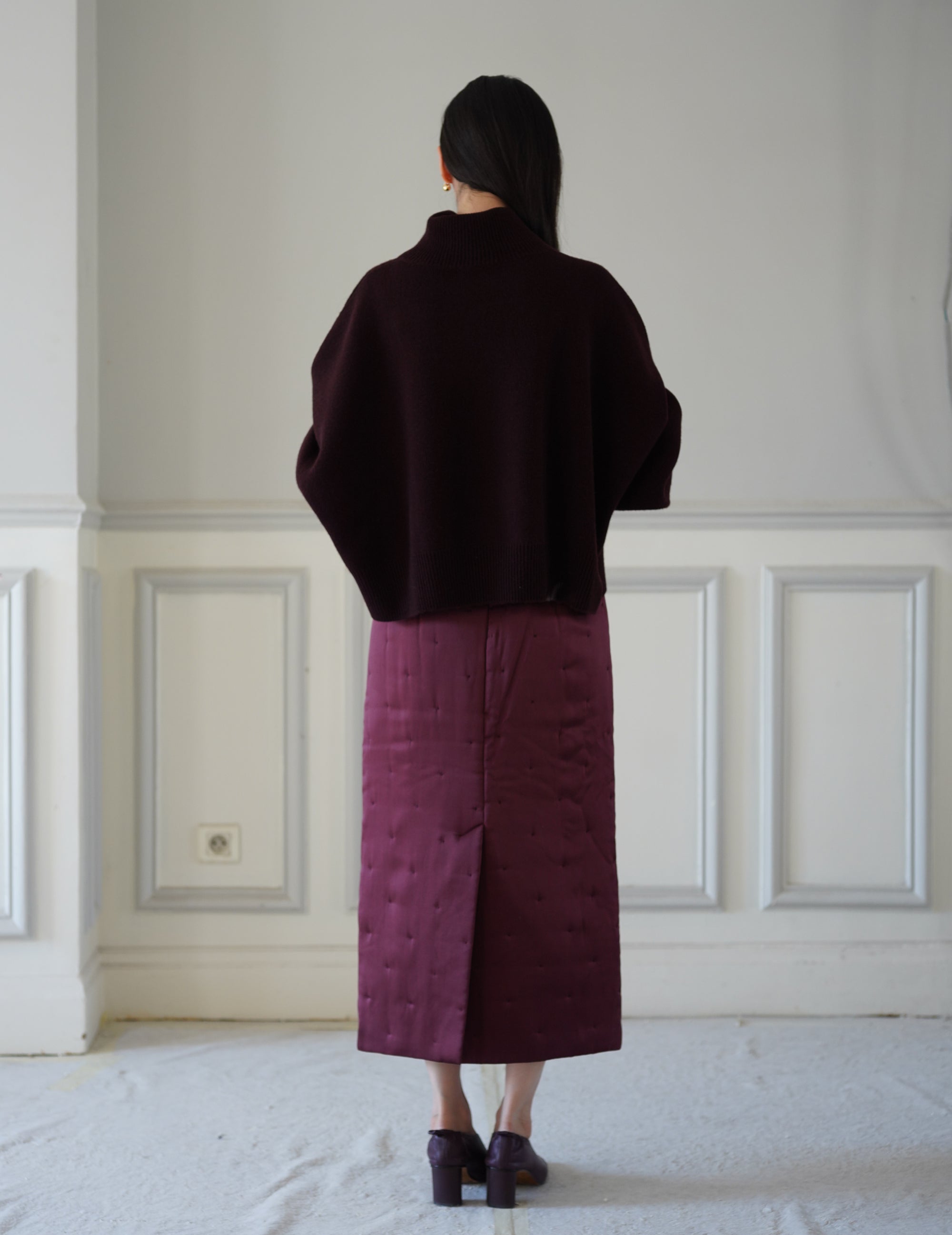 SUDEN SILK PADDED SK - BURGUNDY