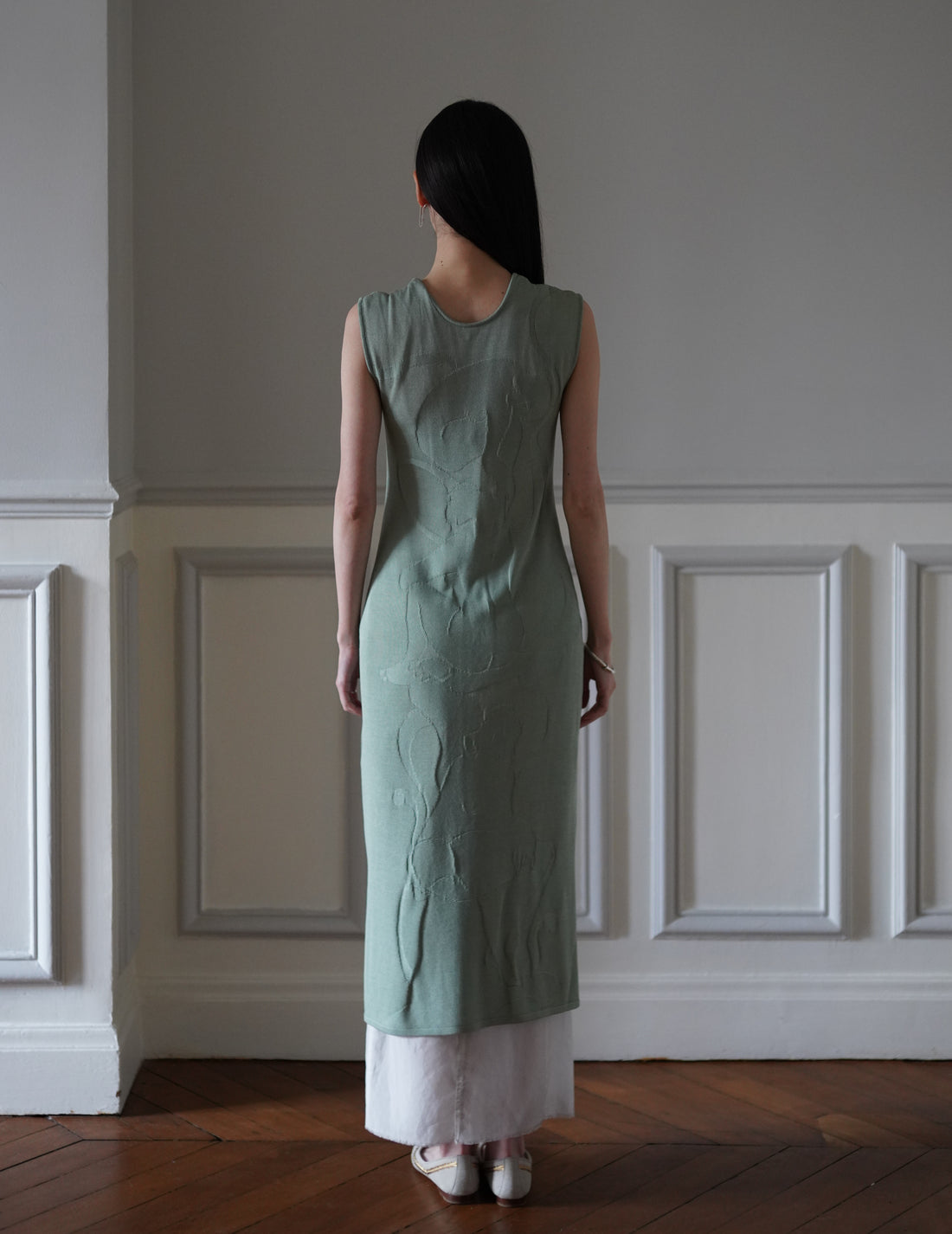 Mame Kurogouchi  | Woman Figure Knitted Dress・Lake Green (Exclusive Color)