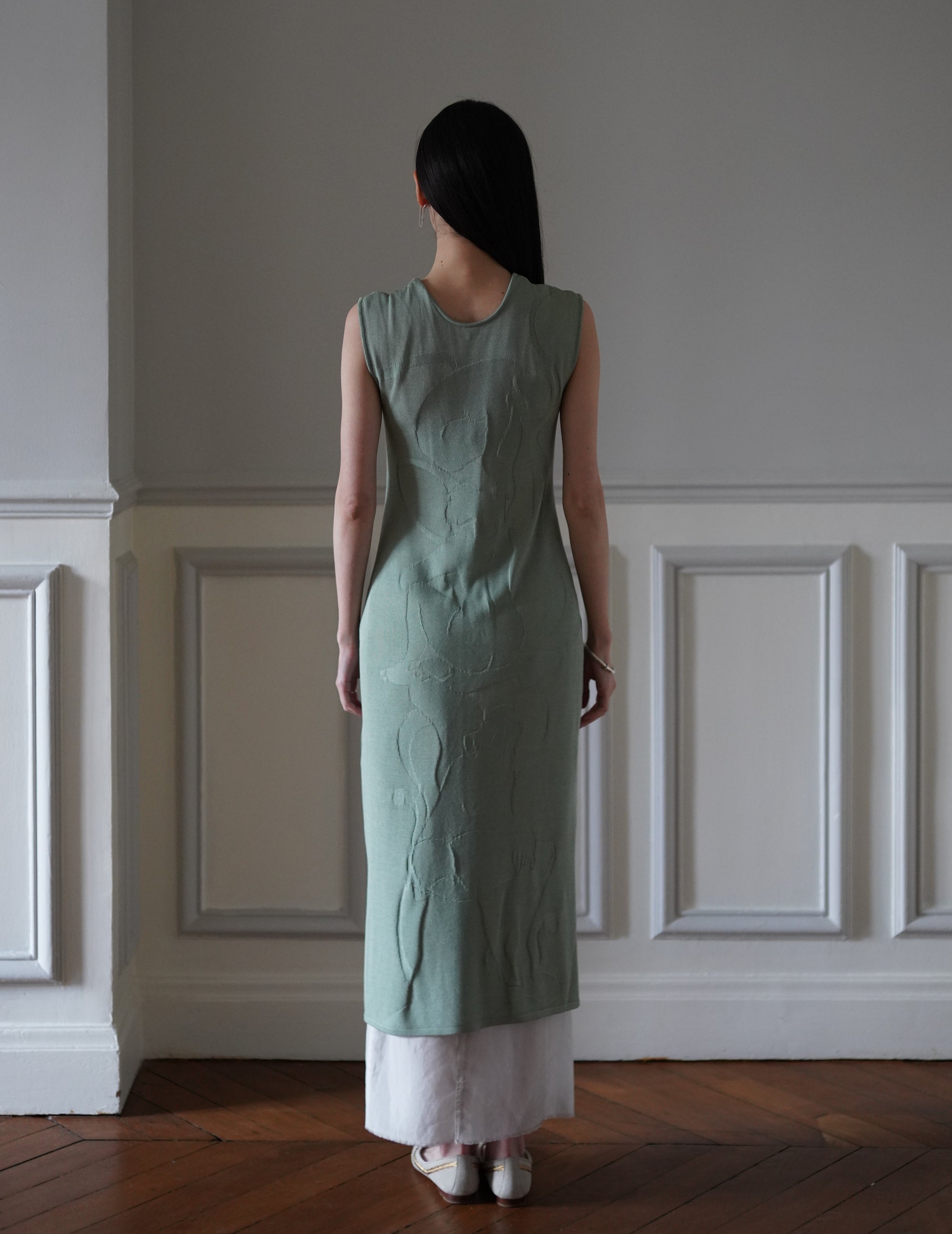 Woman Figure Knitted Dress・Lake Green (Exclusive Color)