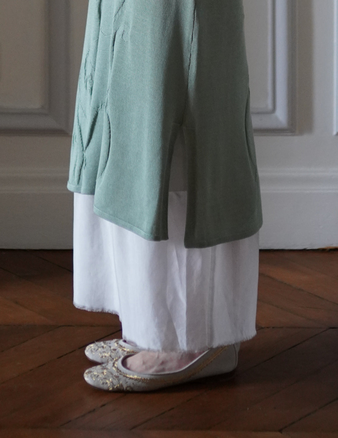 Mame Kurogouchi  | Woman Figure Knitted Dress・Lake Green (Exclusive Color)