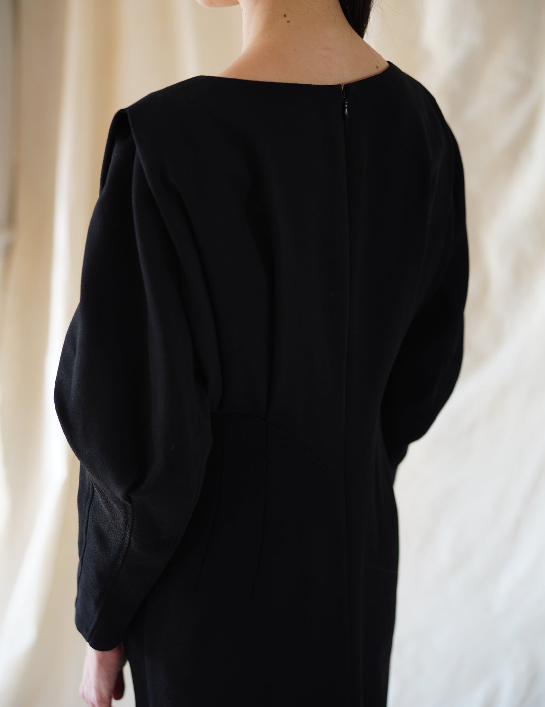 Mame Kurogouchi | Wool Georgette Dress · Black