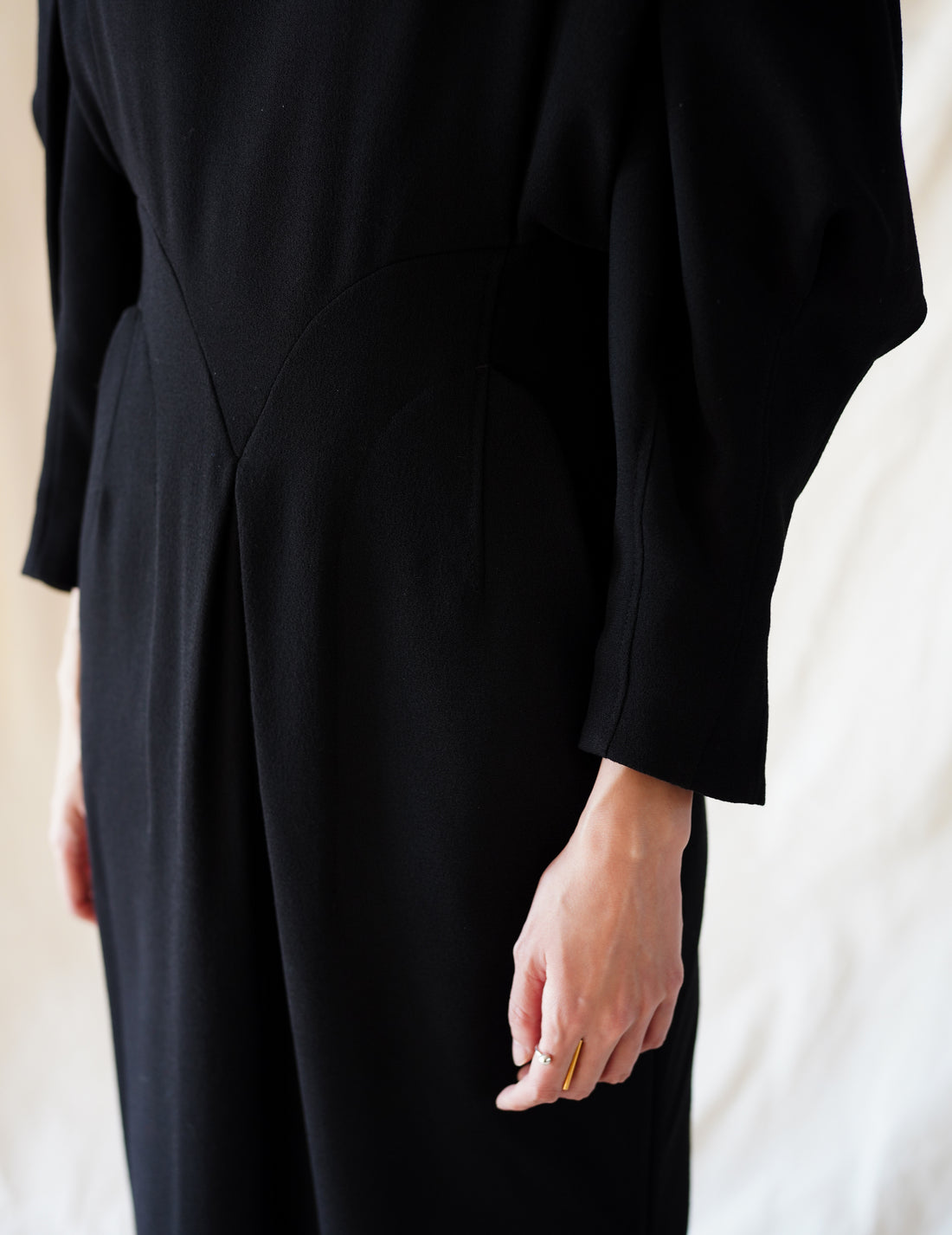 Mame Kurogouchi | Wool Georgette Dress · Black