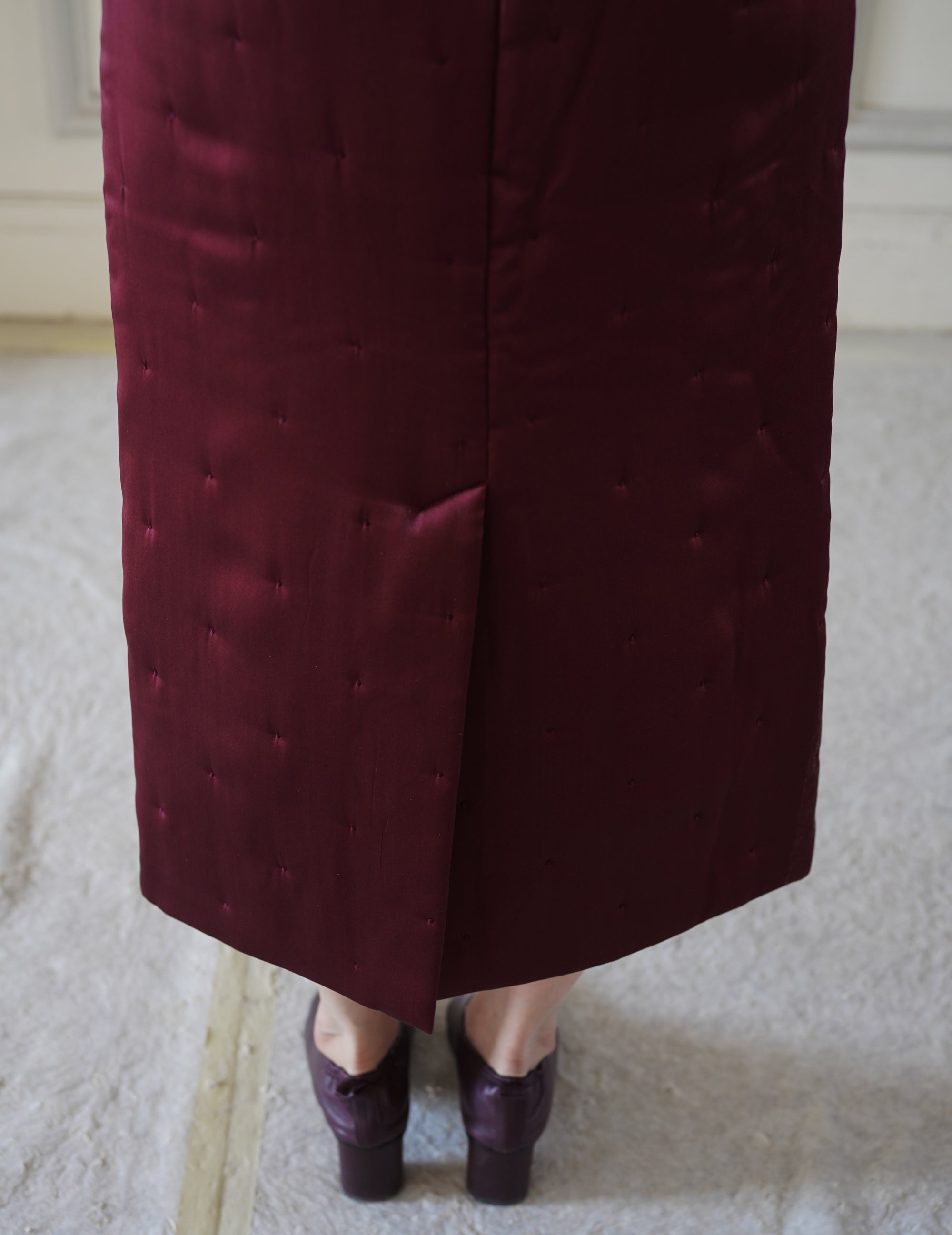 SUDEN SILK PADDED SK - BURGUNDY
