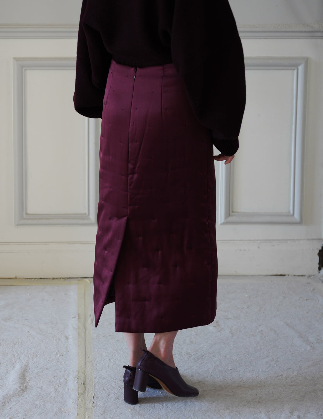 SUDEN SILK PADDED SK - BURGUNDY