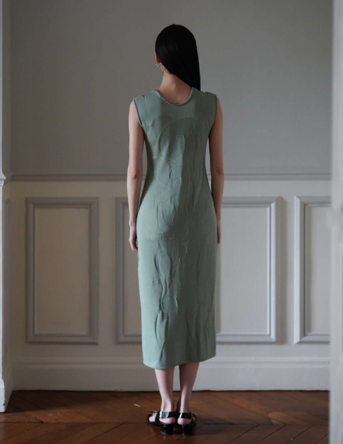 Mame Kurogouchi  | Woman Figure Knitted Dress・Lake Green (Exclusive Color)