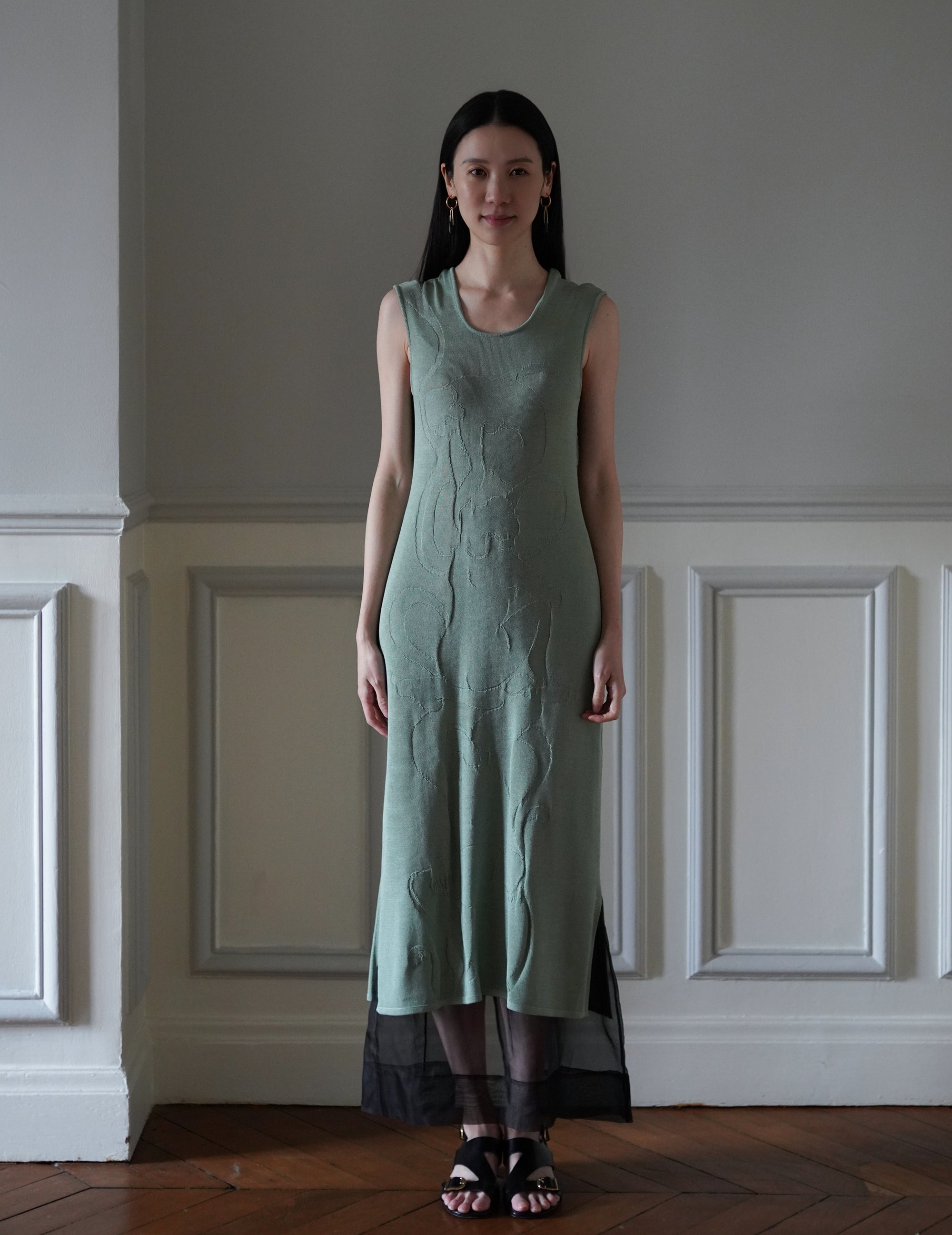 Woman Figure Knitted Dress・Lake Green (Exclusive Color)
