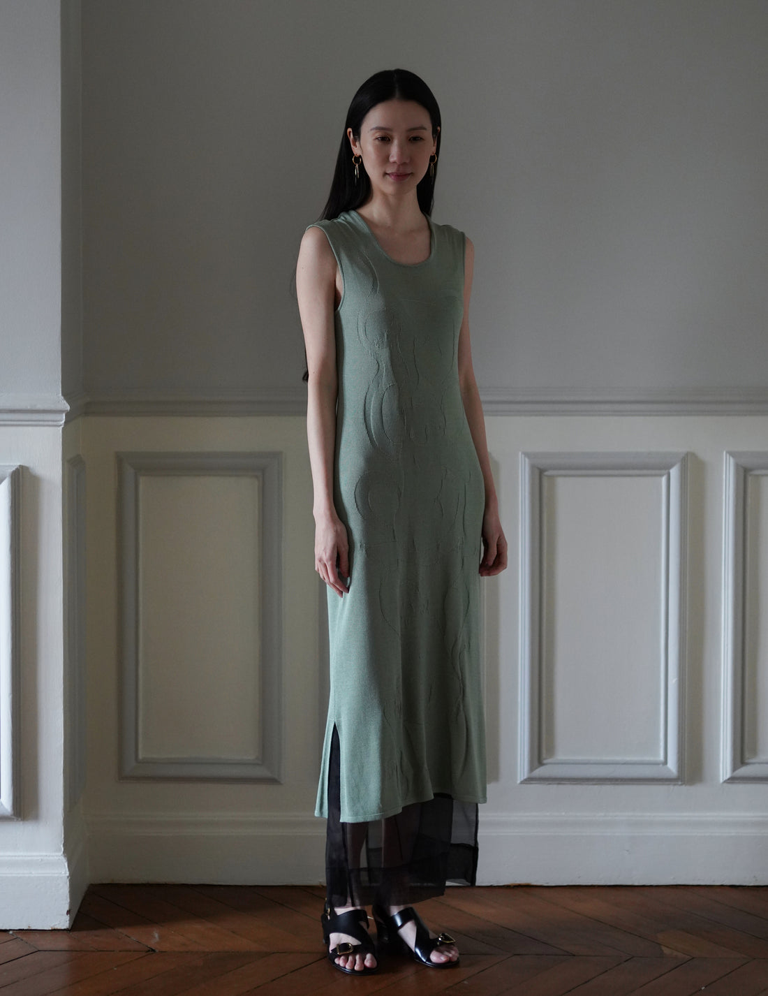 Mame Kurogouchi  | Woman Figure Knitted Dress・Lake Green (Exclusive Color)