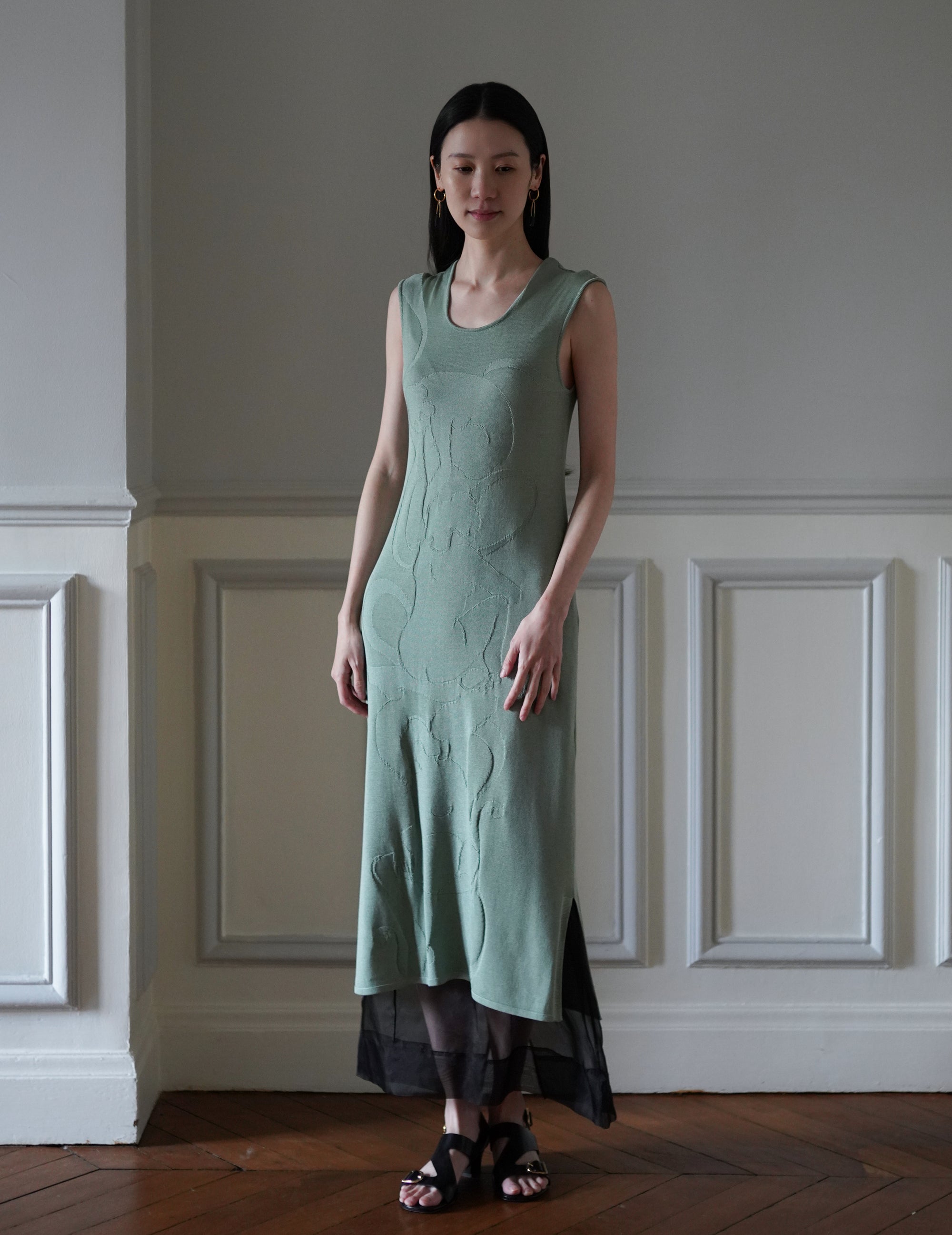 Woman Figure Knitted Dress・Lake Green (Exclusive Color)