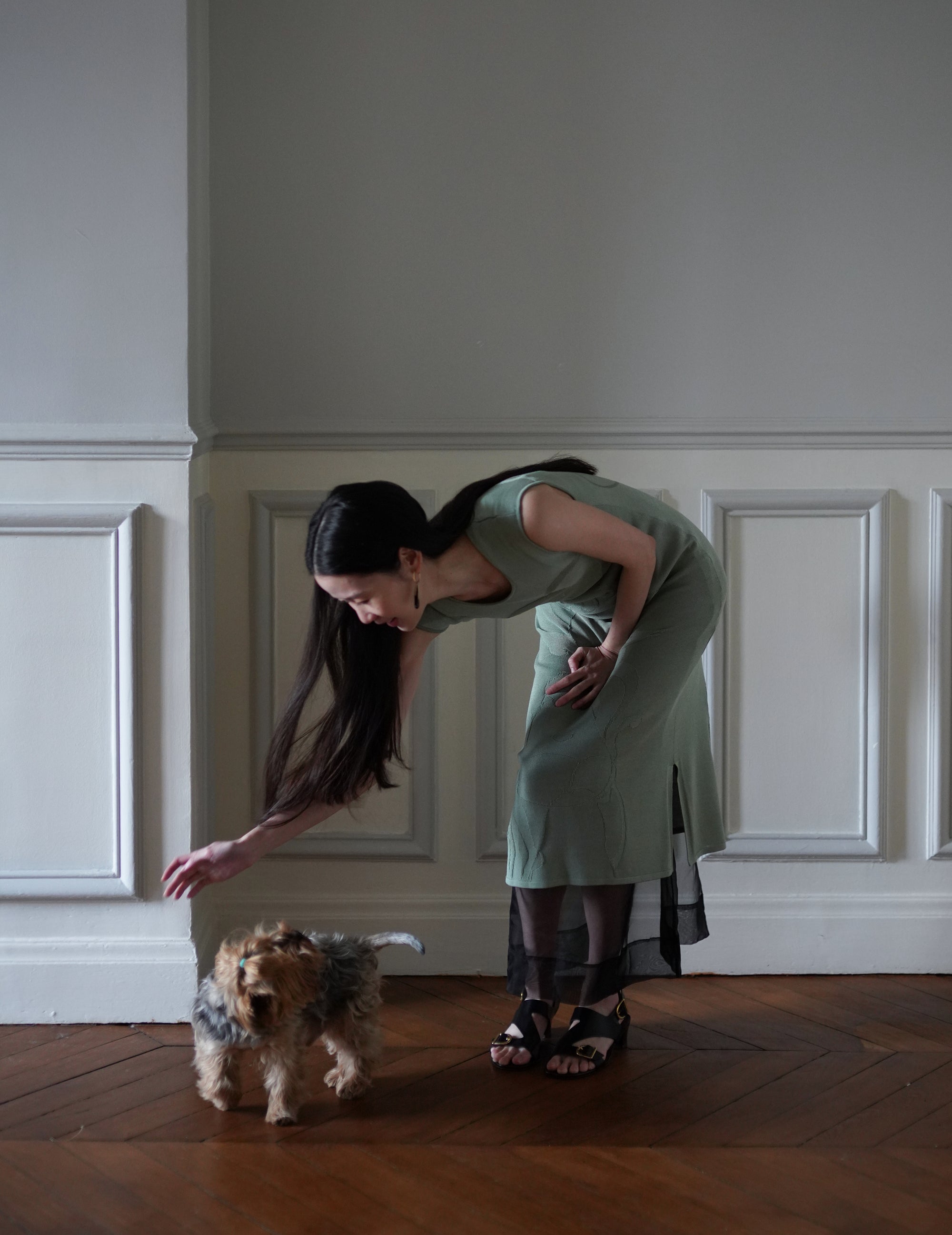 Woman Figure Knitted Dress・Lake Green (Exclusive Color)