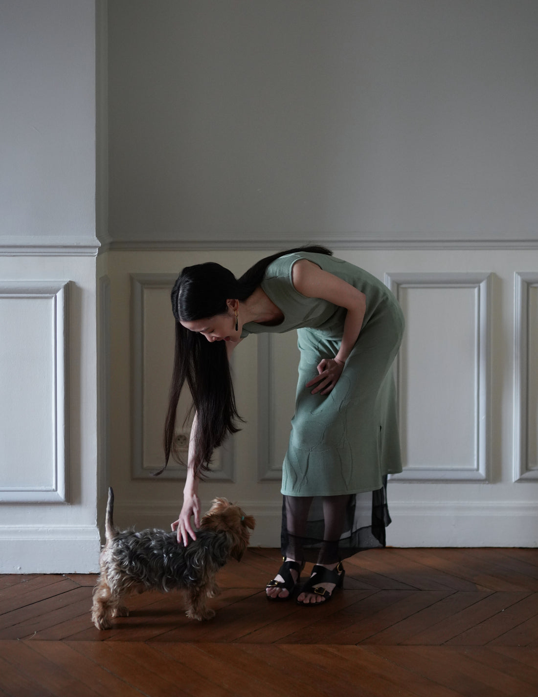 Mame Kurogouchi  | Woman Figure Knitted Dress・Lake Green (Exclusive Color)