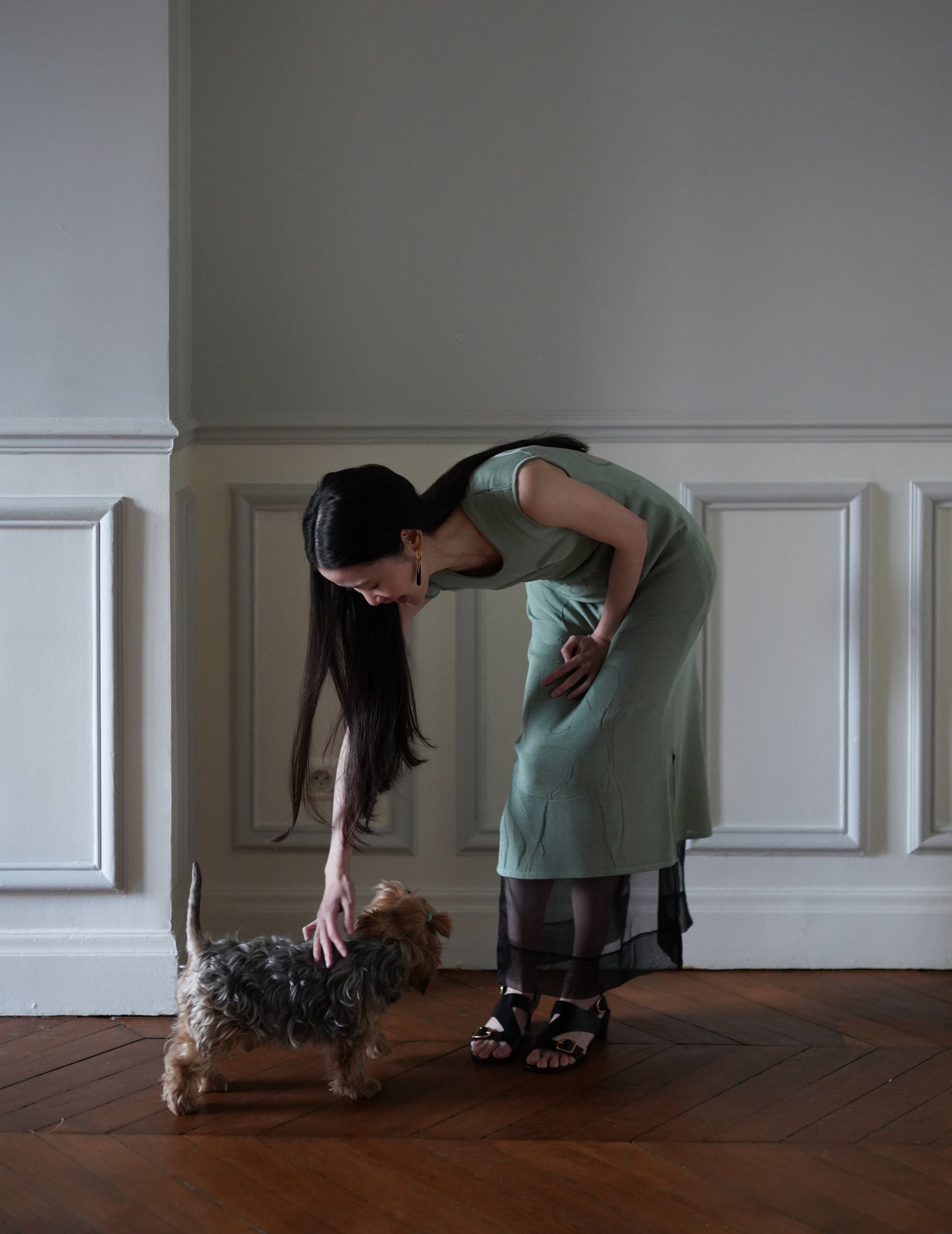 Woman Figure Knitted Dress・Lake Green (Exclusive Color)