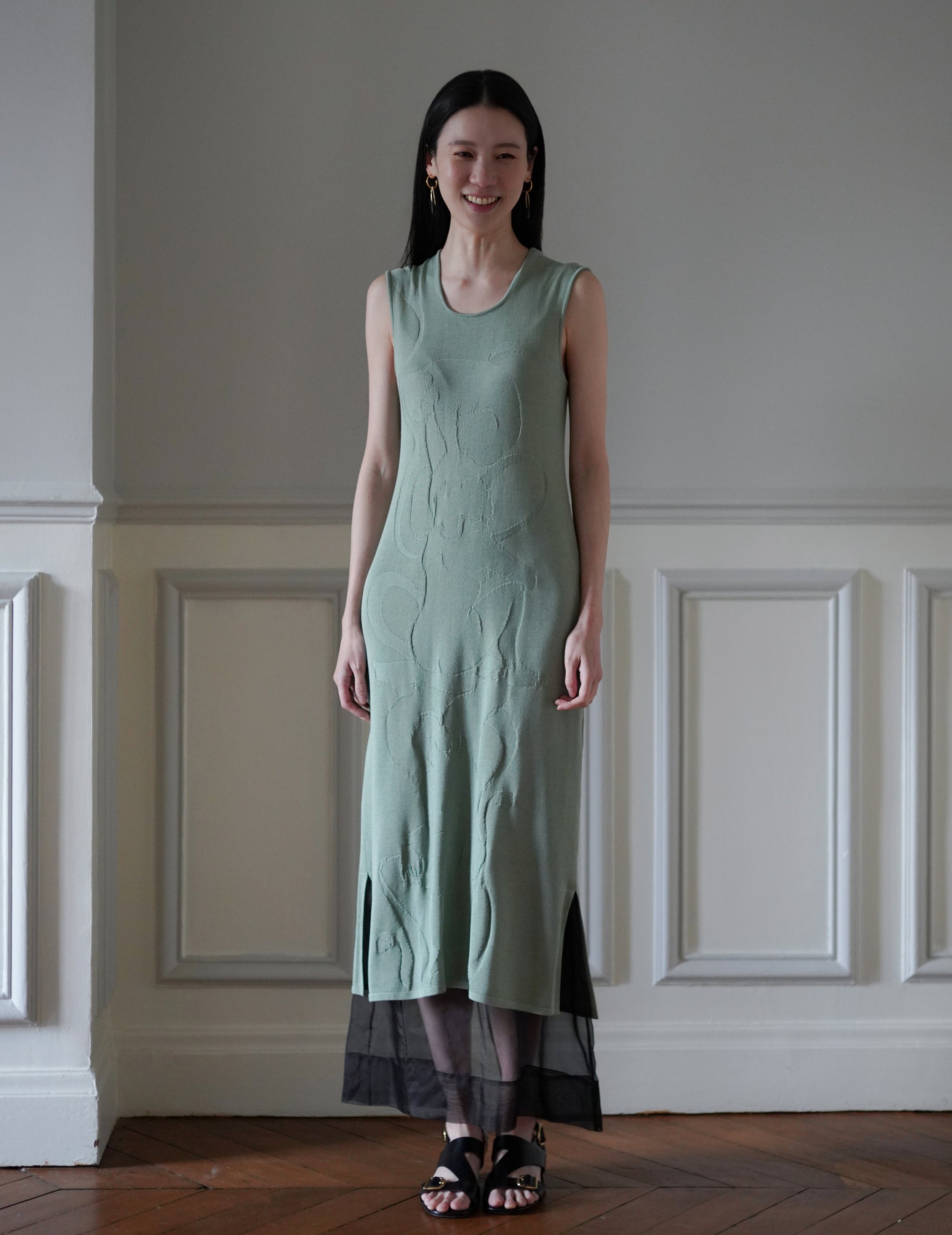 Woman Figure Knitted Dress・Lake Green (Exclusive Color)