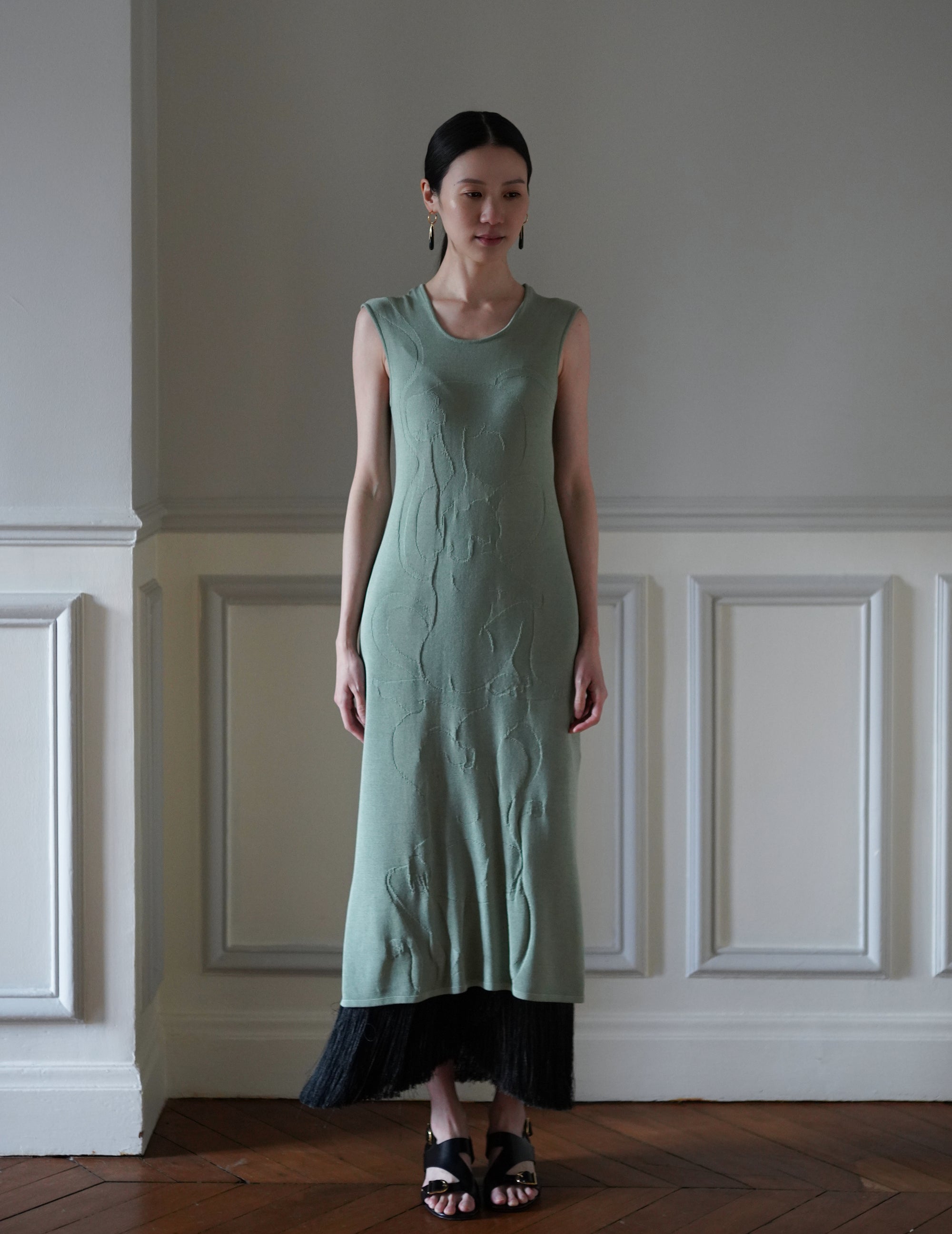 Woman Figure Knitted Dress・Lake Green (Exclusive Color)