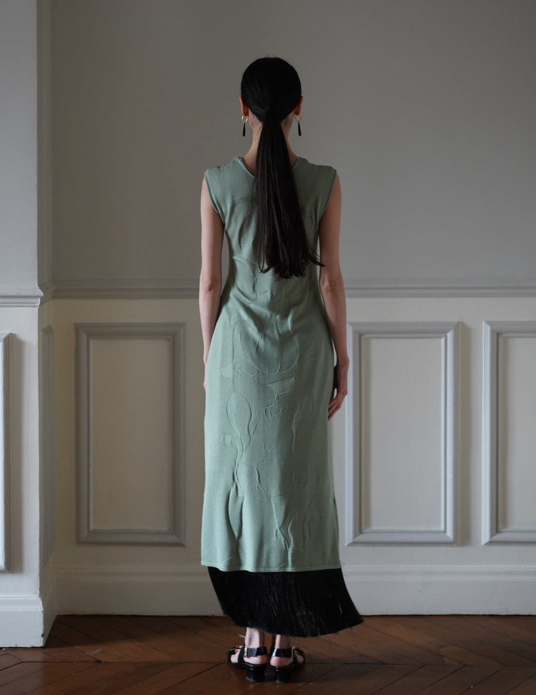 Mame Kurogouchi  | Woman Figure Knitted Dress・Lake Green (Exclusive Color)
