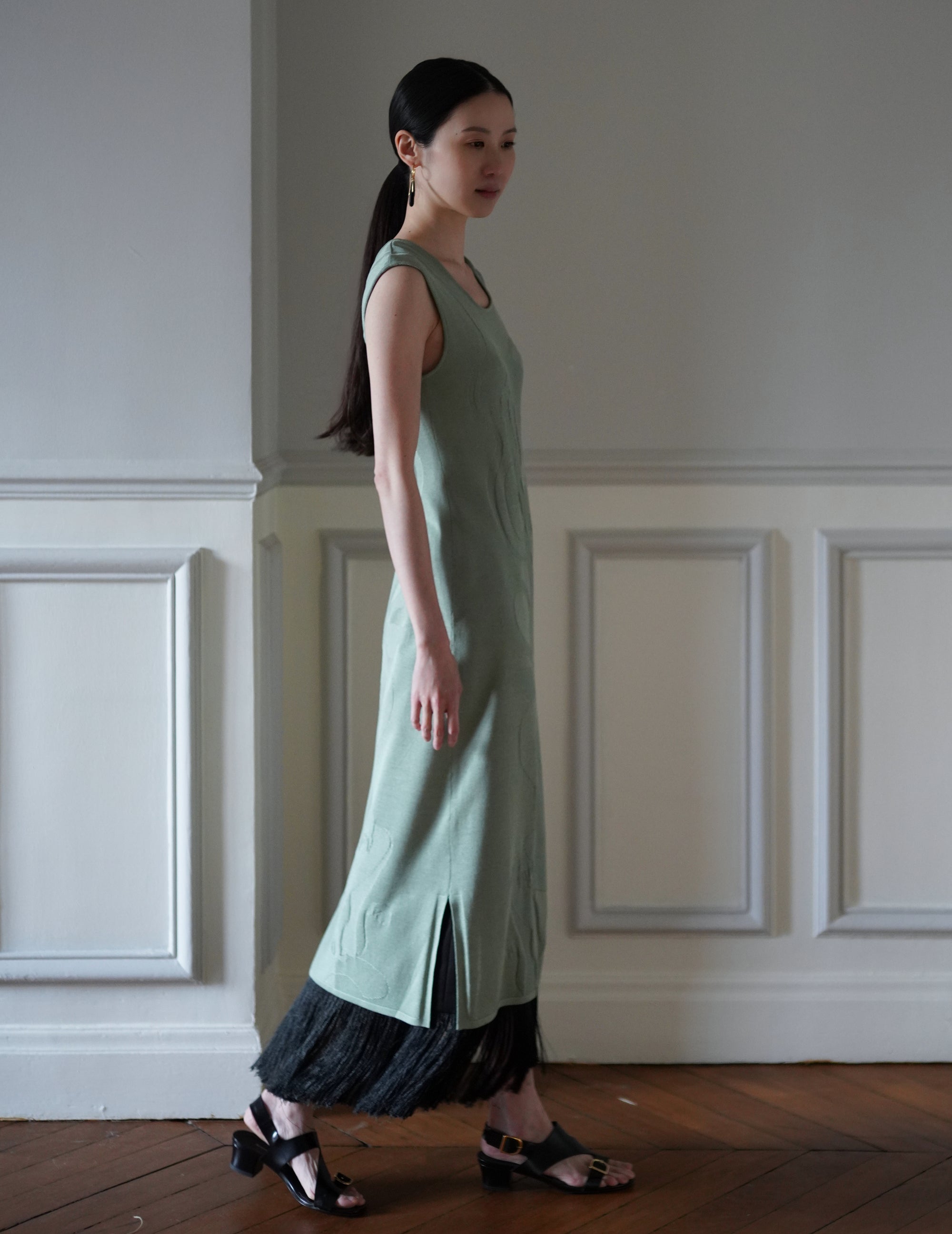 Woman Figure Knitted Dress・Lake Green (Exclusive Color)